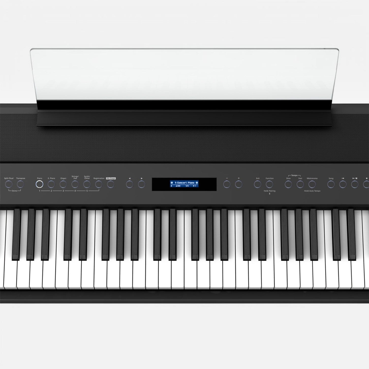 Đàn piano điện Roland FP-90X màu đen với bàn phím lai gỗ PHA-50 và bảng điều khiển hiện đại tại TÂN NHẠC CỤ