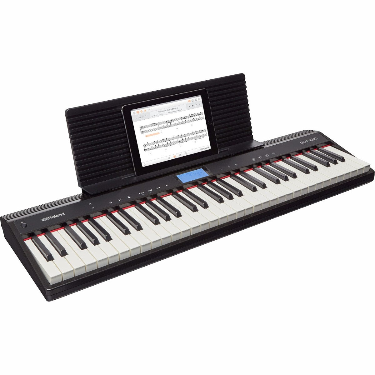 Đàn piano điện Roland GO:61 màu đen 61 phím tại Tân Nhạc Cụ, thiết kế gọn nhẹ với giá đỡ máy tính bảng