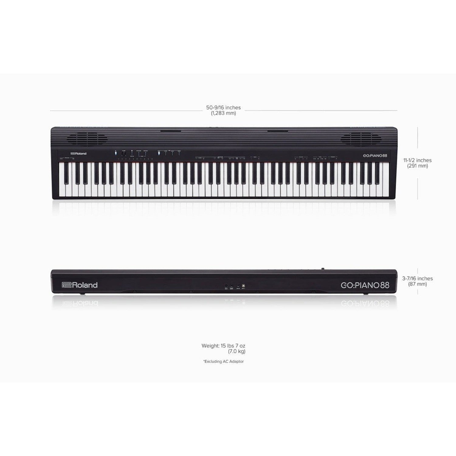 Đàn piano điện Roland GO88 màu đen với 88 phím full-size, thiết kế gọn nhẹ tại TÂN NHẠC CỤ