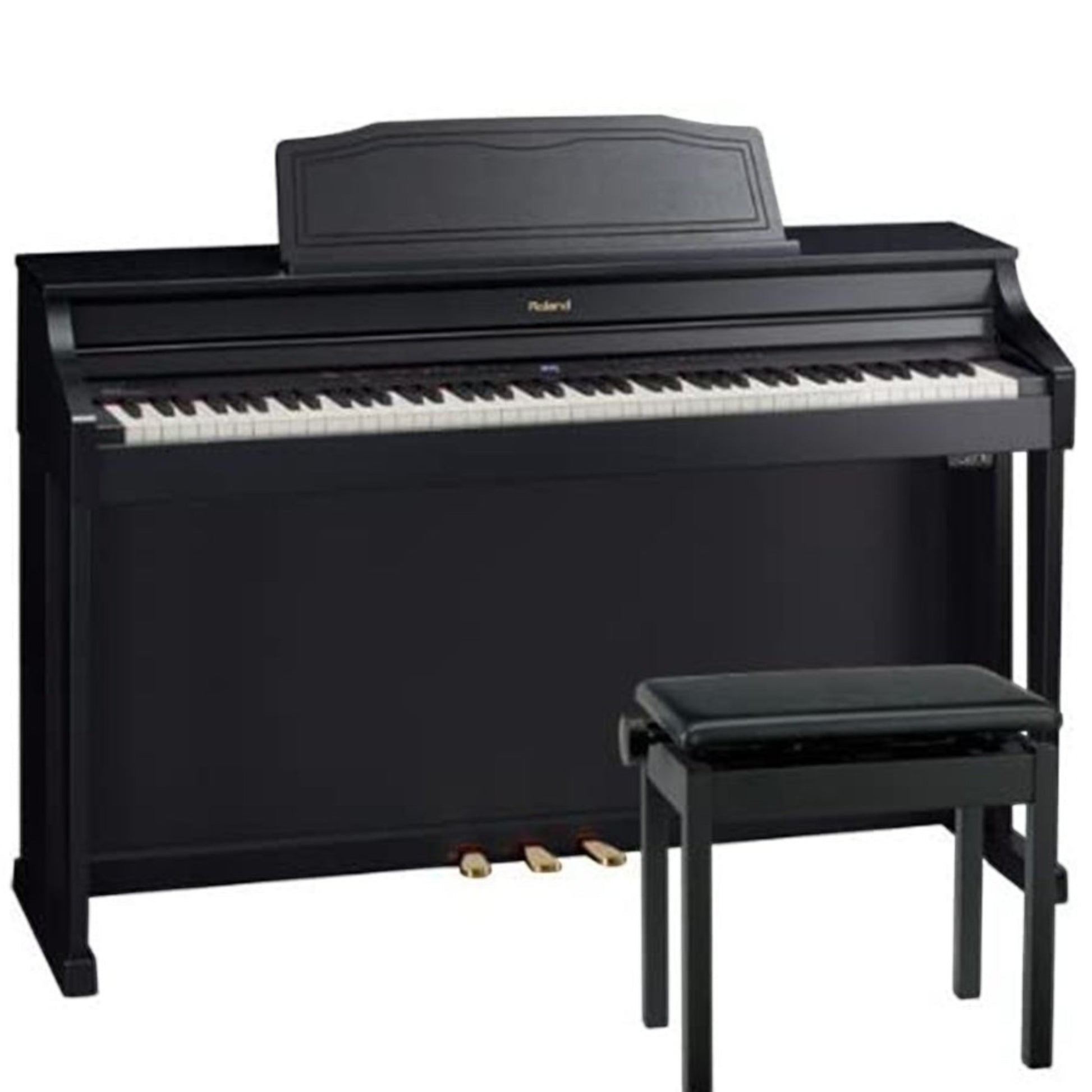 Đàn piano điện Roland HP 605GP màu đen sang trọng tại TÂN NHẠC CỤ với bàn phím PHA-50 và thiết kế tủ đứng hiện đại.
