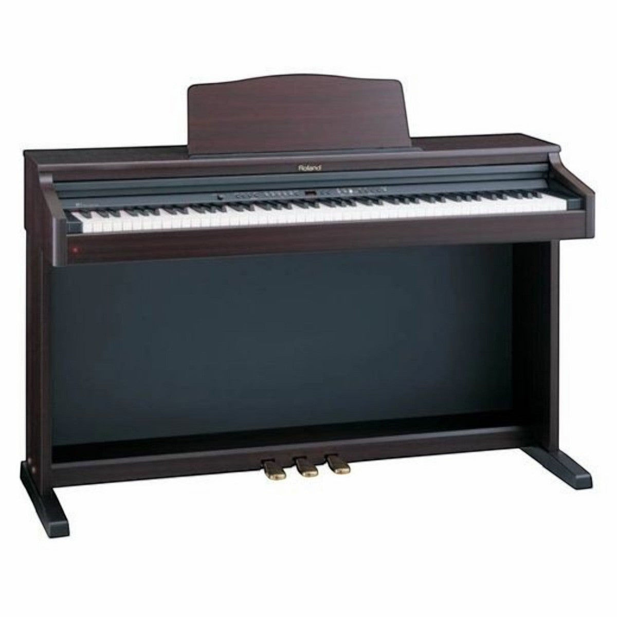 Đàn piano điện dáng tủ Roland HP3 màu gỗ nâu sang trọng, thiết kế chắc chắn với 3 pedal tại TÂN NHẠC CỤ