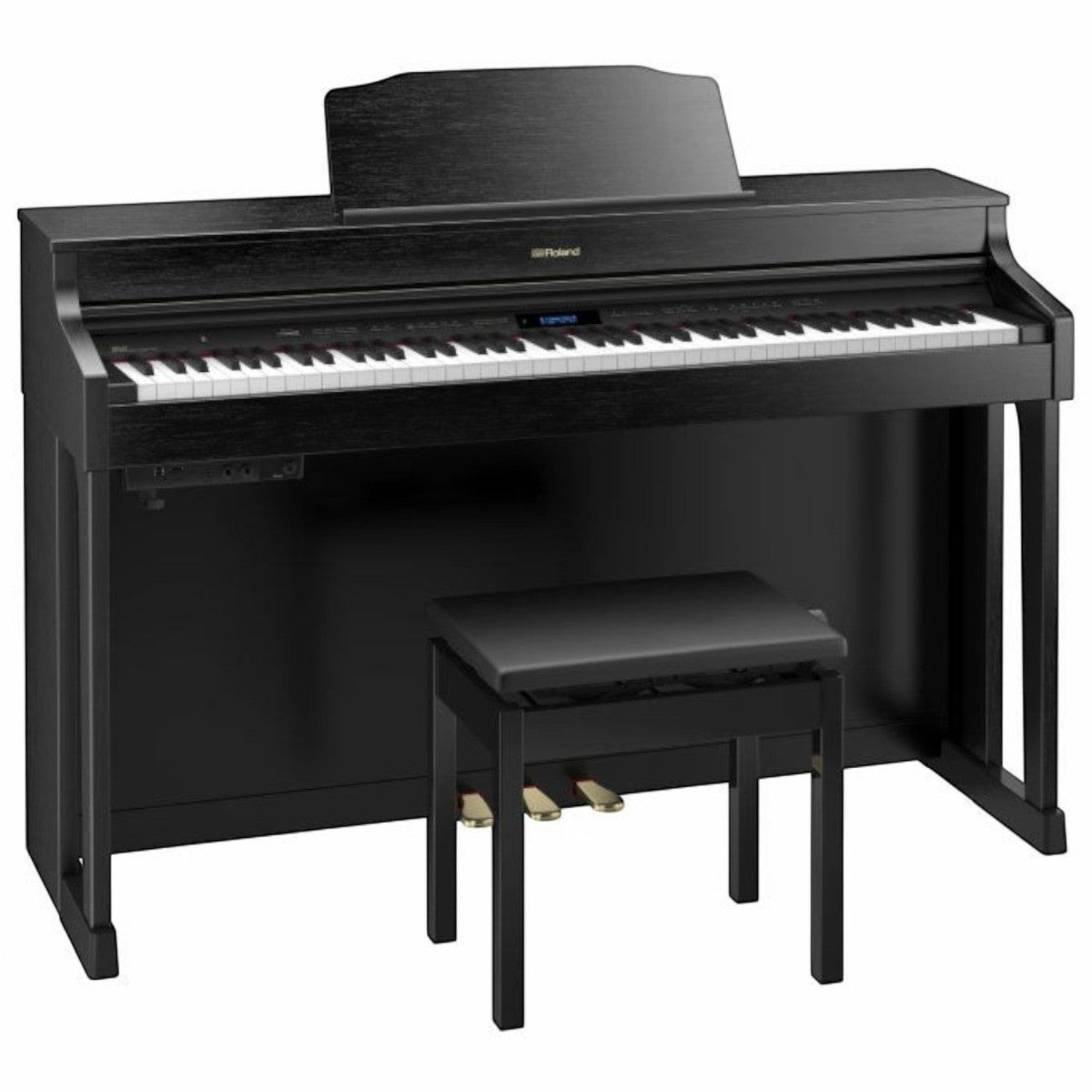 Đàn piano điện Roland HP603 màu đen sang trọng tại TÂN NHẠC CỤ với thiết kế dáng console hiện đại và ghế đàn đi kèm