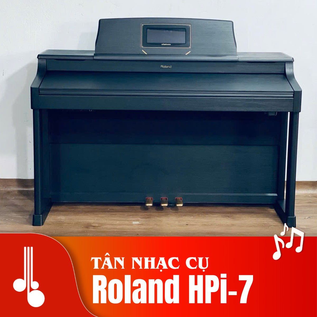 Đàn piano điện Roland HPi-7S màu đen tại TÂN NHẠC CỤ với màn hình DigiScore tích hợp dạy học và phím PHA II