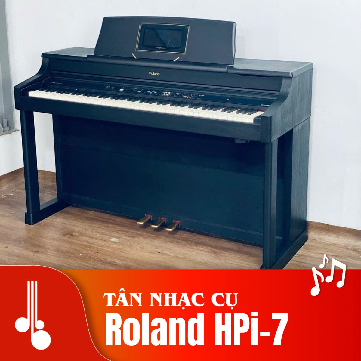 Đàn piano điện Roland HPi-7S màu đen tại TÂN NHẠC CỤ với màn hình DigiScore tích hợp dạy học và phím PHA II cao cấp