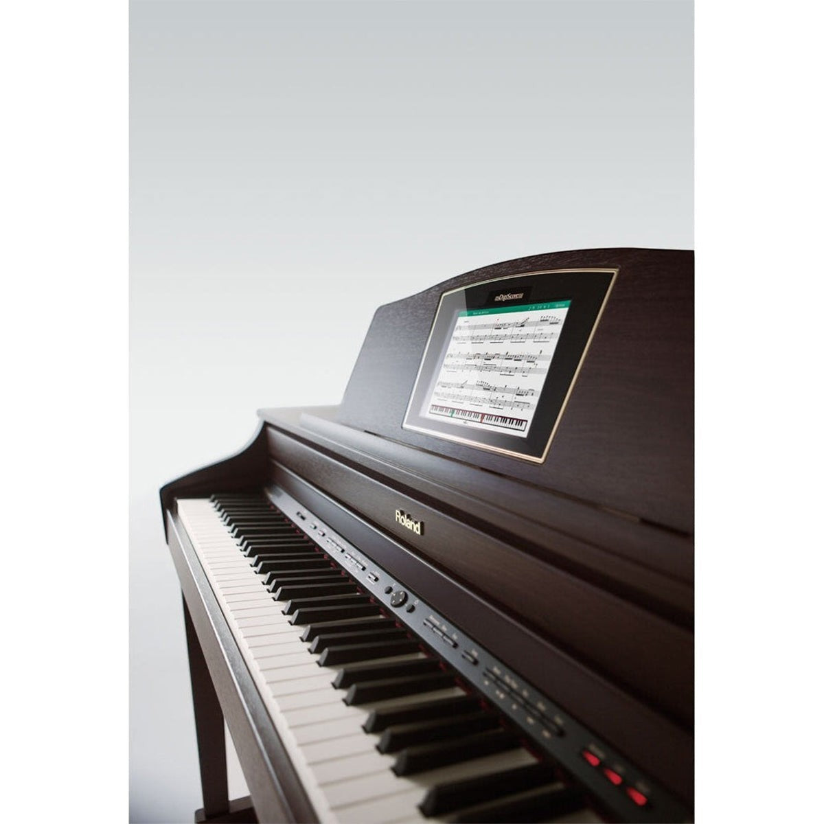 Đàn piano điện TÂN NHẠC CỤ Roland HPi-50 màu gỗ hồng đào với màn hình DigiScore tương tác trên giá nhạc