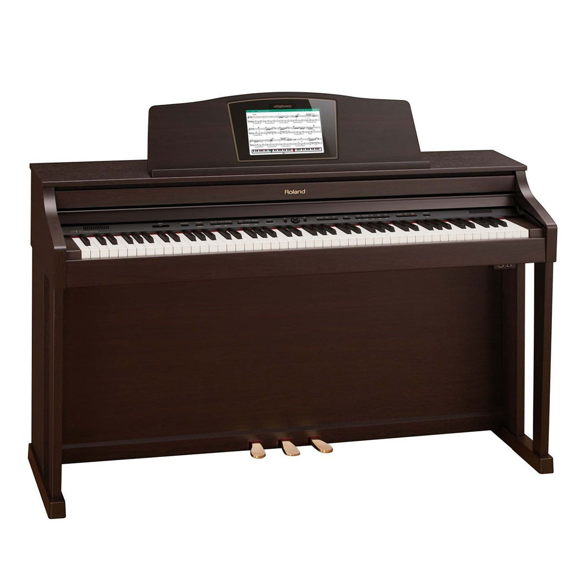 Đàn piano điện Roland HPi-50 màu gỗ hồng đào tại TÂN NHẠC CỤ với màn hình DigiScore tương tác trên giá nhạc