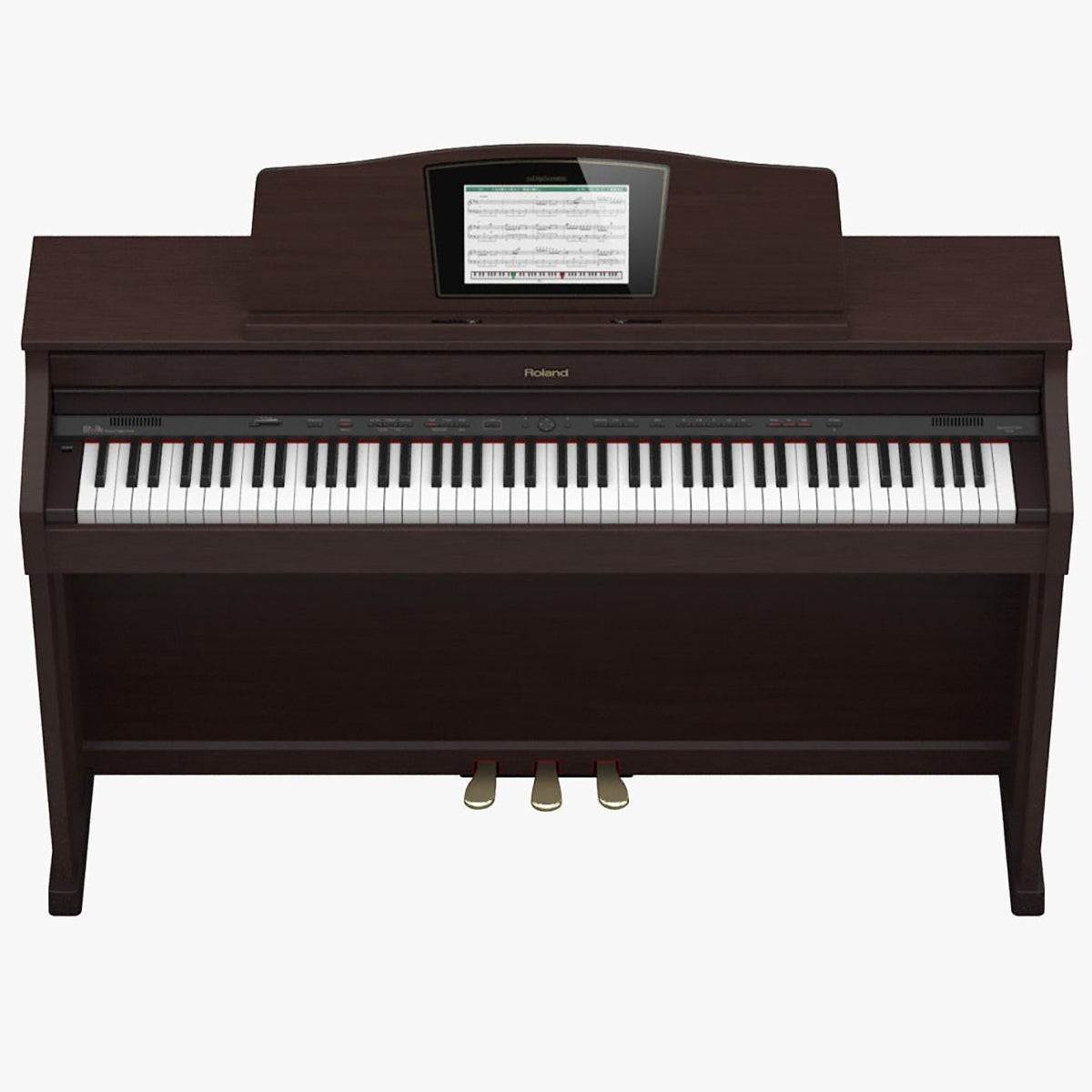 Đàn piano điện Roland HPi-50 màu gỗ hồng đào tại TÂN NHẠC CỤ với màn hình DigiScore tương tác trên giá nhạc