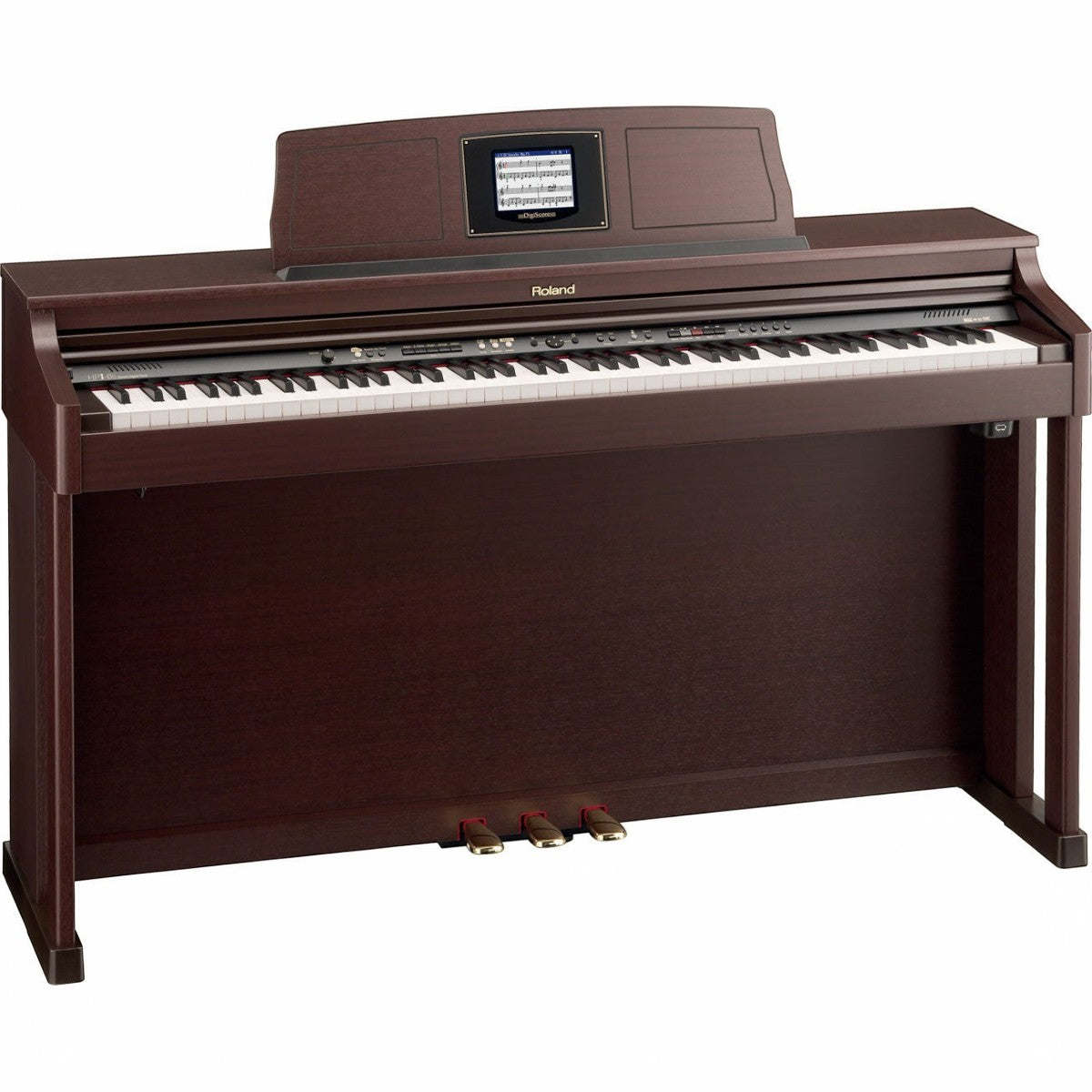 Đàn piano điện Roland HPi6S màu nâu gỗ tại TÂN NHẠC CỤ với màn hình hiển thị nốt nhạc DigiScore tích hợp