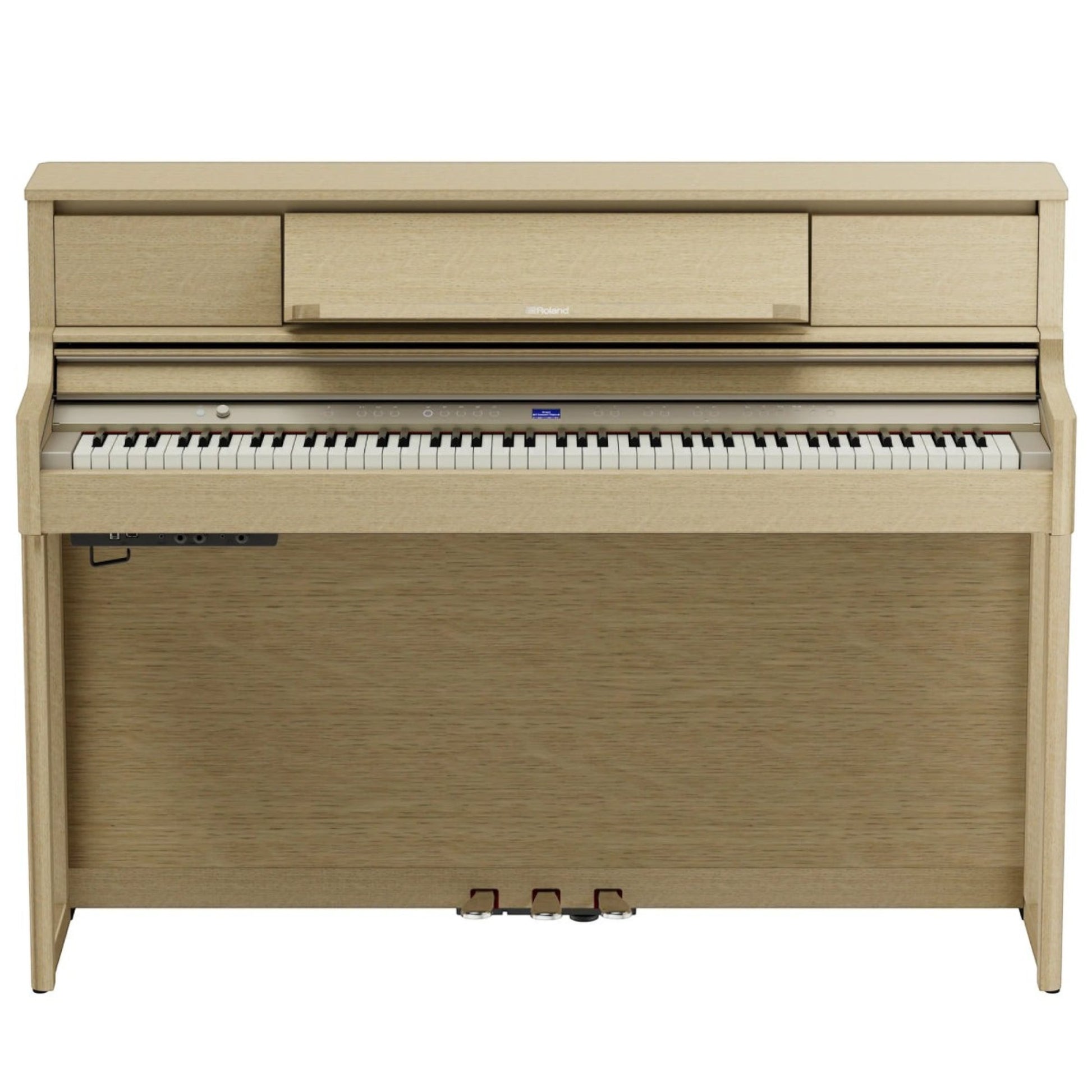 Đàn piano điện Roland LX-5 màu gỗ sồi sáng tại TÂN NHẠC CỤ với thiết kế tủ đứng sang trọng và bàn phím lai gỗ PHA-50