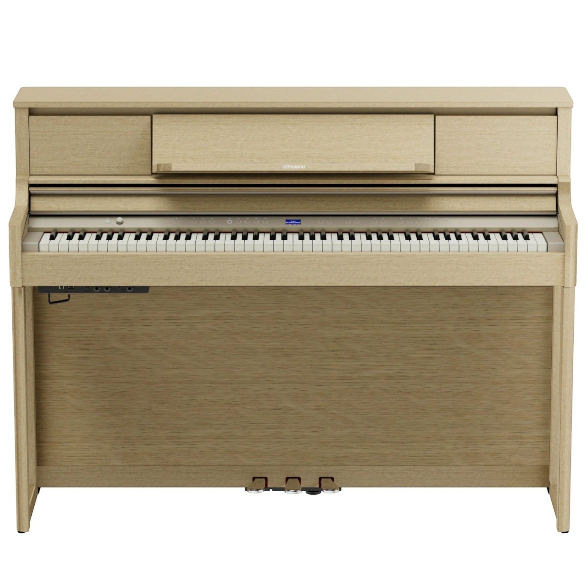 Đàn piano điện Roland LX-5 màu gỗ sồi sáng tại TÂN NHẠC CỤ với thiết kế tủ đứng sang trọng và bàn phím lai gỗ PHA-50