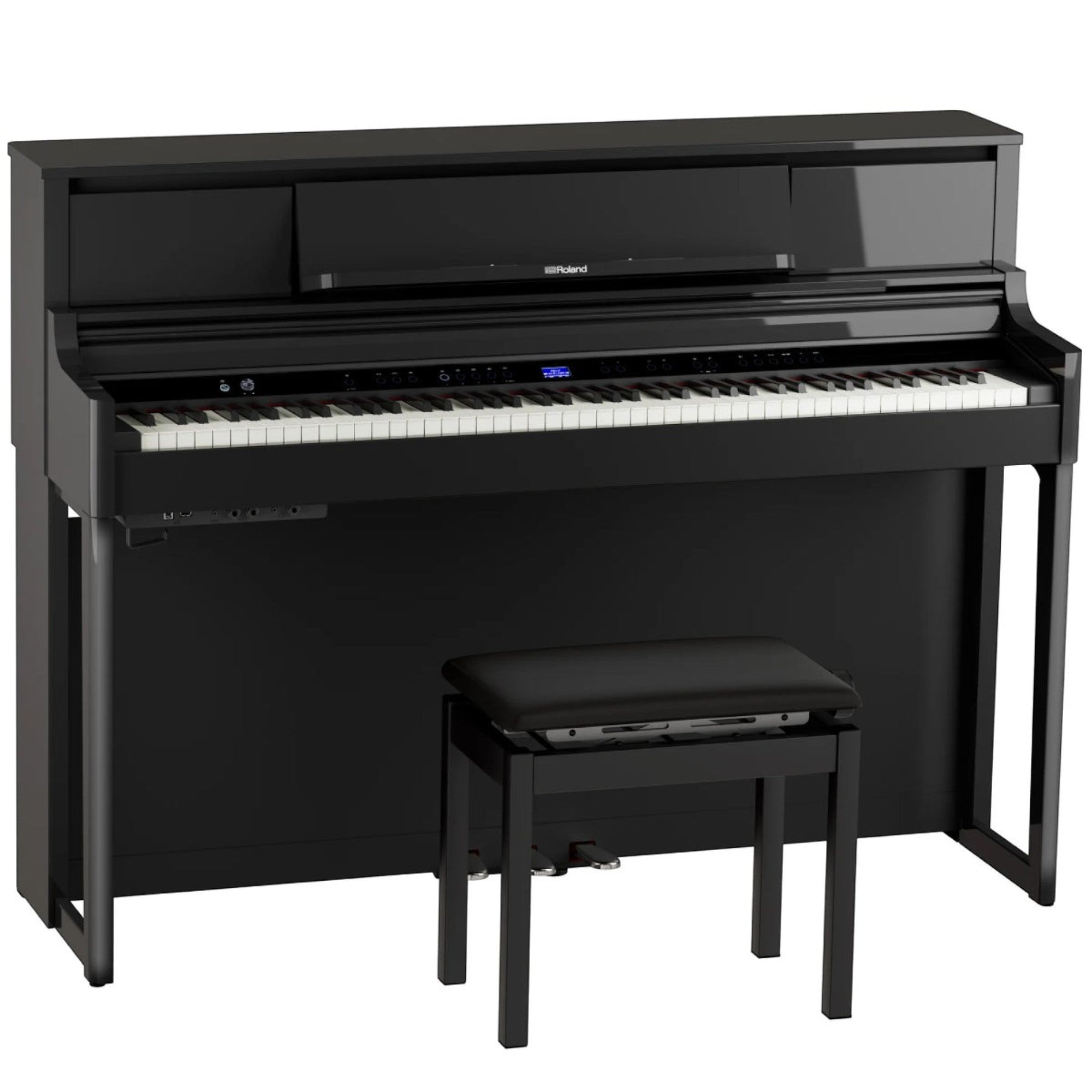 Đàn piano điện TÂN NHẠC CỤ Roland LX-5 màu đen bóng sang trọng với bàn phím lai gỗ PHA-50 và thiết kế tủ đứng hiện đại