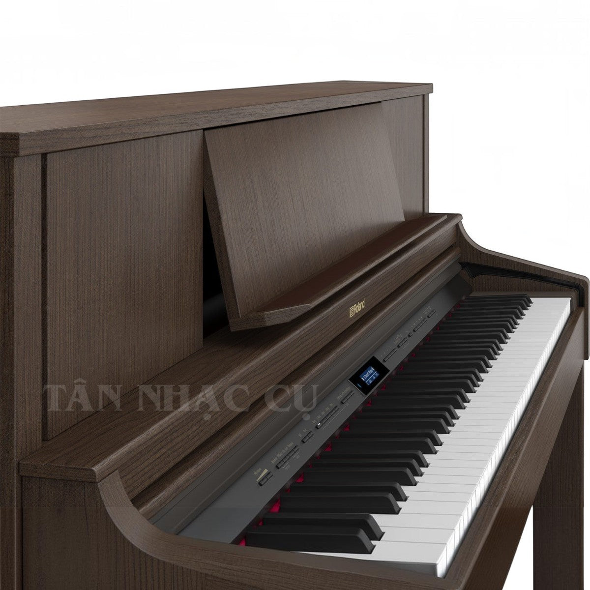 Đàn piano điện TÂN NHẠC CỤ Roland LX7 màu nâu gỗ với thiết kế upright sang trọng và bàn phím PHA-50 cao cấp