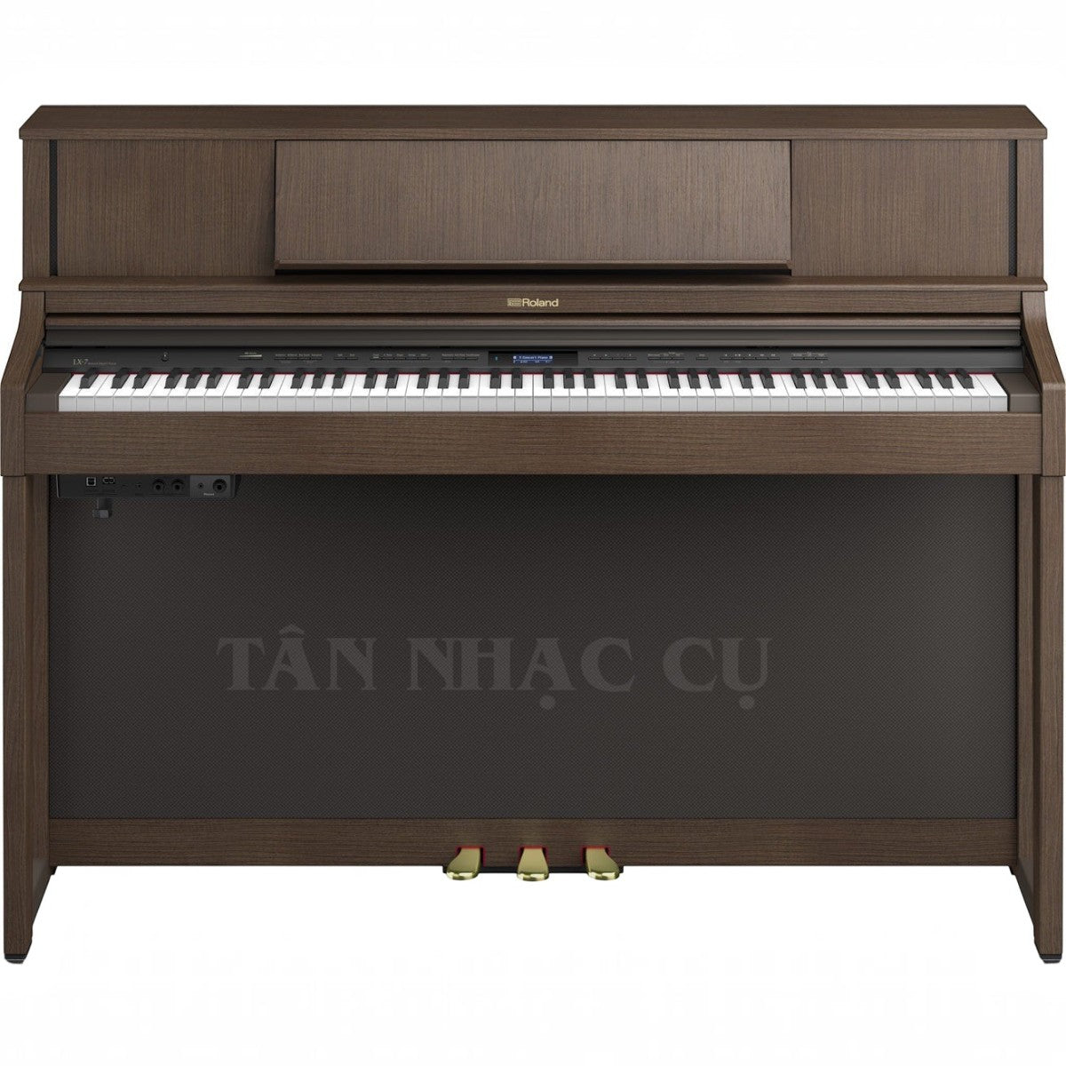 Đàn piano điện Roland LX7 màu nâu gỗ tại TÂN NHẠC CỤ, thiết kế upright cao cấp với bàn phím gỗ PHA-50