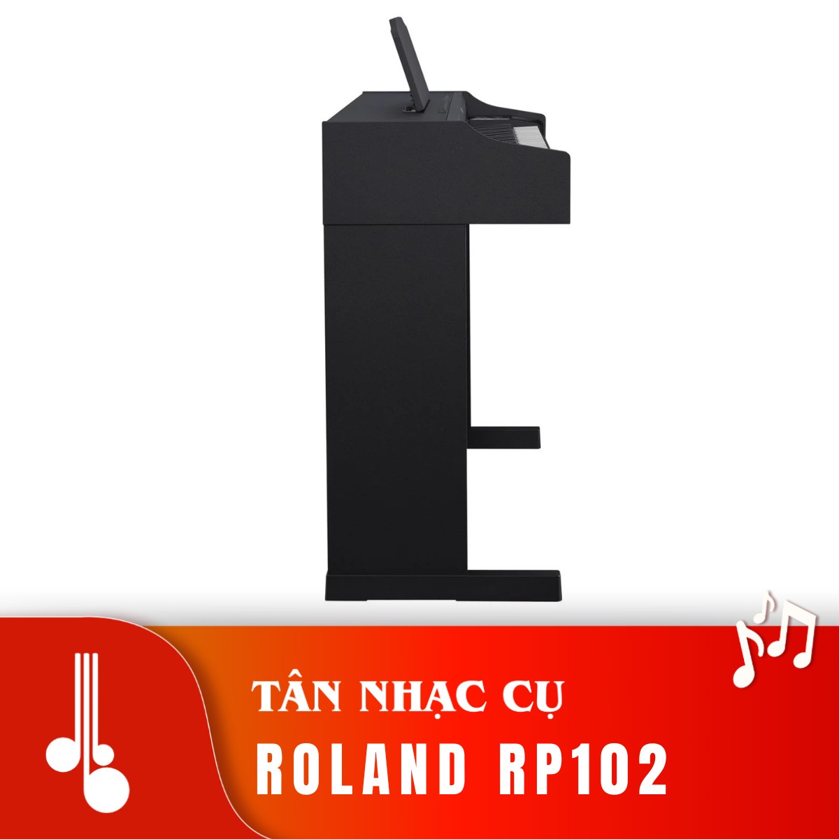 Đàn piano điện Roland RP102 màu đen dáng tủ tại TÂN NHẠC CỤ với thiết kế tối giản, hiện đại và sang trọng