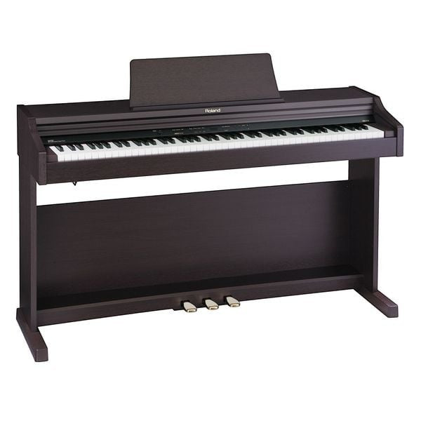 Đàn piano điện Roland RP201 màu gỗ tối tại TÂN NHẠC CỤ, thiết kế dáng tủ chắc chắn với 88 phím búa đàn PHA Alpha II.