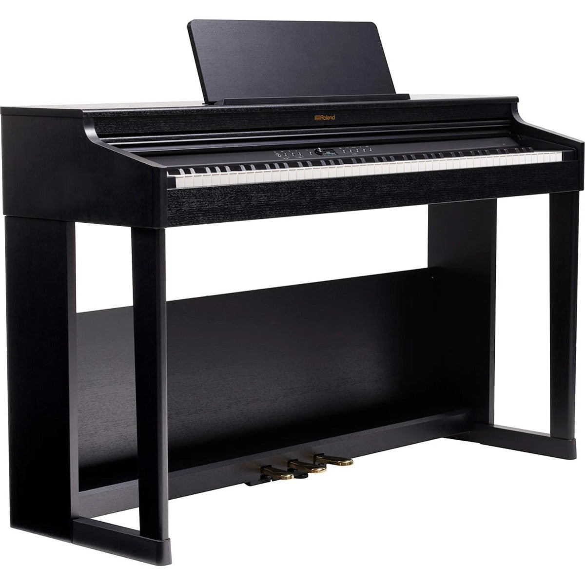 Đàn piano điện Roland RP701 màu đen dáng tủ tại Tân Nhạc Cụ với bàn phím PHA-4 và thiết kế upright thanh lịch