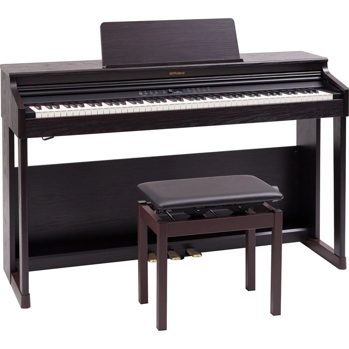 Đàn piano điện Roland RP701 màu nâu gỗ dáng tủ upright sang trọng tại TÂN NHẠC CỤ kèm ghế đàn đồng bộ