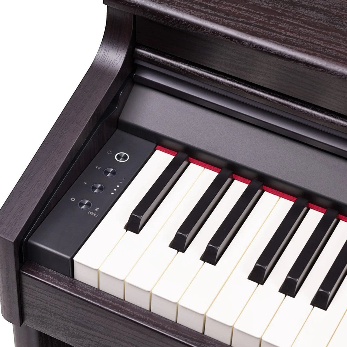 Bàn phím và bảng điều khiển đàn piano điện Roland RP701 tại TÂN NHẠC CỤ với thiết kế gỗ màu nâu sang trọng