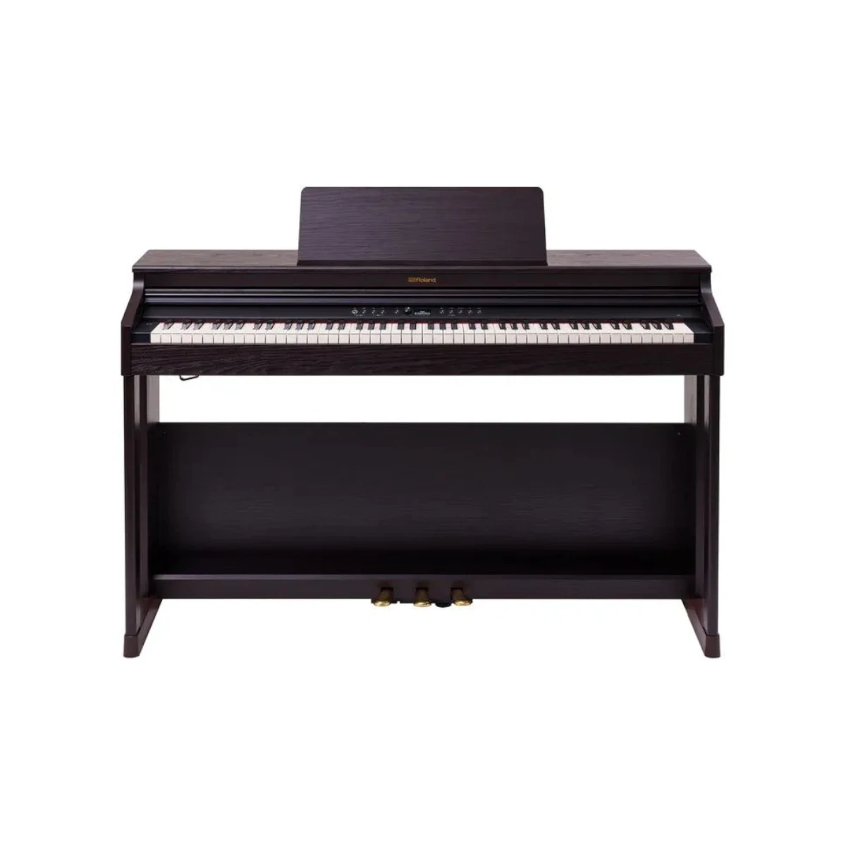 Đàn piano điện TÂN NHẠC CỤ Roland RP701 dáng tủ màu nâu gỗ sang trọng với bàn phím búa PHA-4 và nắp phím trượt