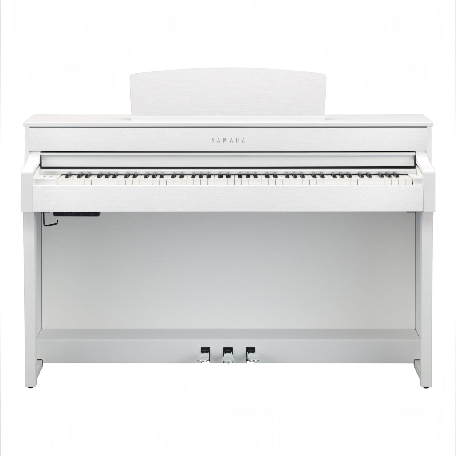 Đàn piano điện Yamaha CLP-645 màu trắng sang trọng tại TÂN NHẠC CỤ, thiết kế dáng tủ hiện đại với bàn phím gỗ NWX
