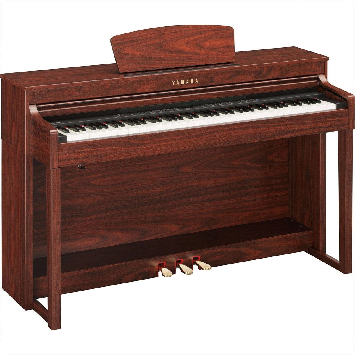 Đàn piano điện Yamaha CLP430 màu gỗ hồng sắc sang trọng tại Tân Nhạc Cụ với thiết kế dáng tủ cổ điển