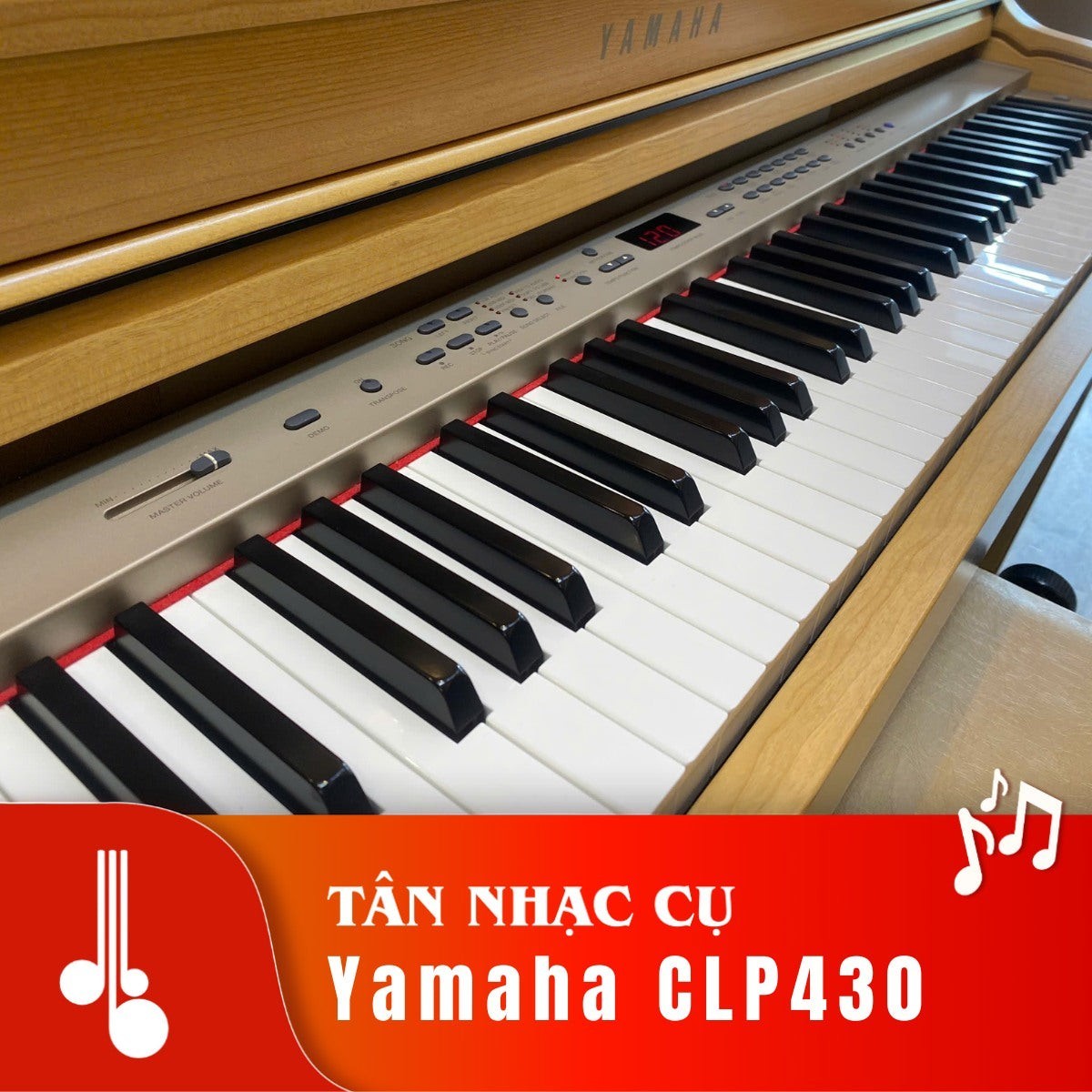 Đàn piano điện Yamaha CLP430 màu gỗ tự nhiên với bàn phím GH3 tại Tân Nhạc Cụ