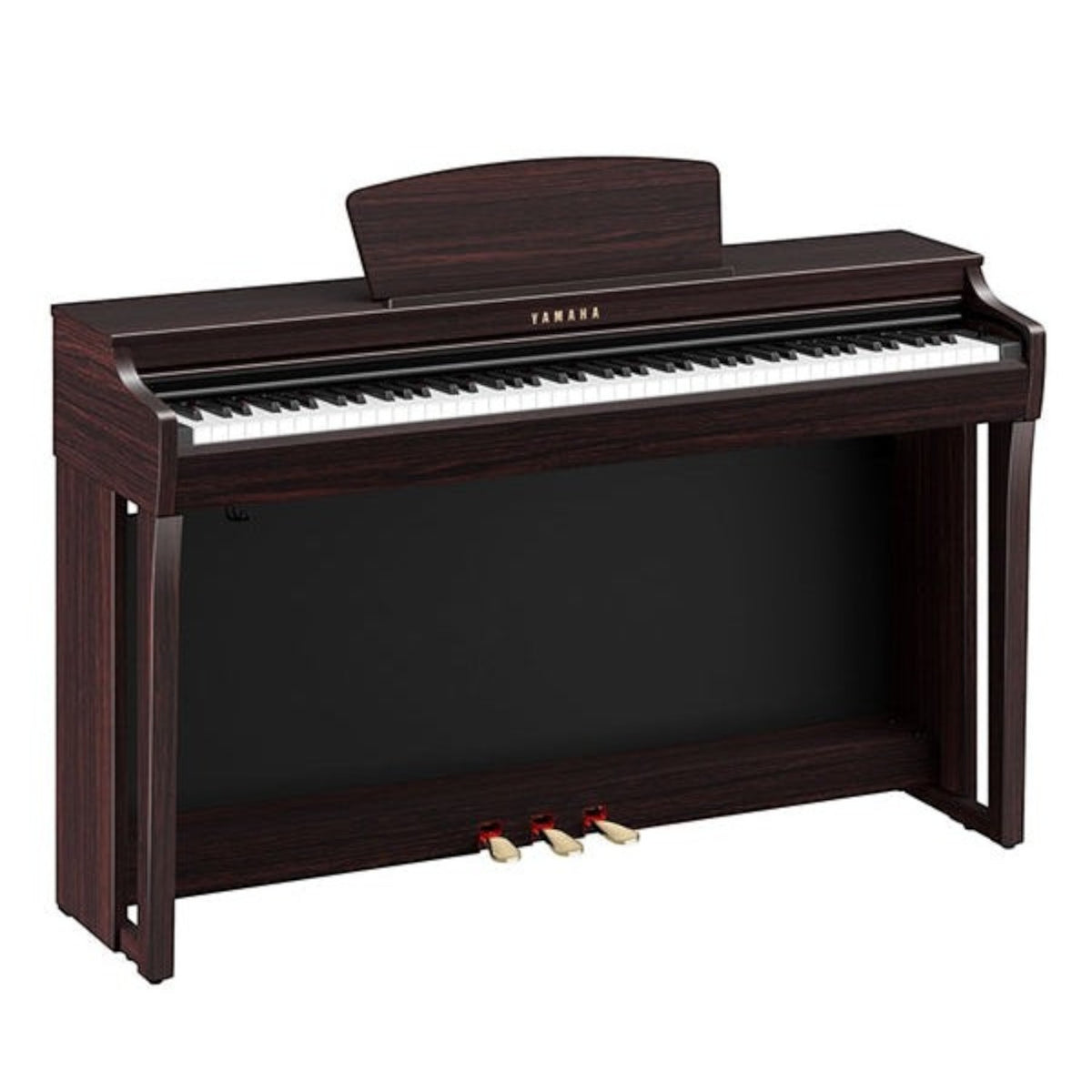 Đàn piano điện Yamaha CLP725 màu nâu gỗ sang trọng tại TÂN NHẠC CỤ, thiết kế dáng tủ hiện đại với 3 pedal.