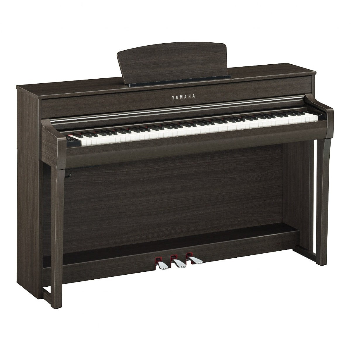 Đàn piano điện Yamaha CLP-735 màu nâu gỗ tại TÂN NHẠC CỤ với thiết kế dáng tủ đứng sang trọng và bàn phím 88 phím