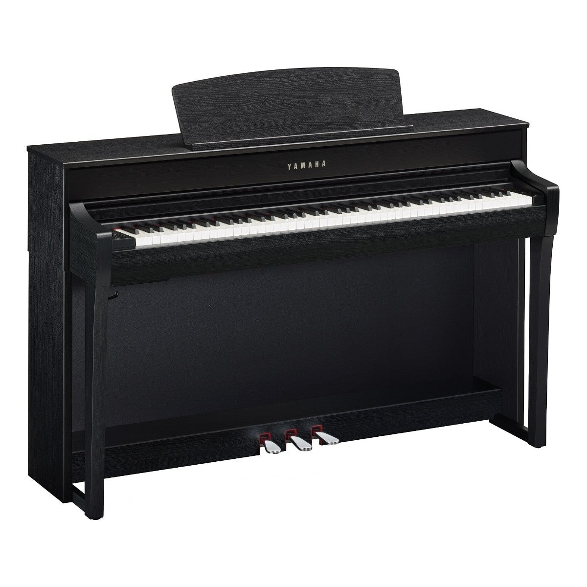 Đàn piano điện Yamaha CLP-745 màu đen sang trọng tại TÂN NHẠC CỤ với bàn phím gỗ GrandTouch-S và thiết kế dáng tủ đứng.