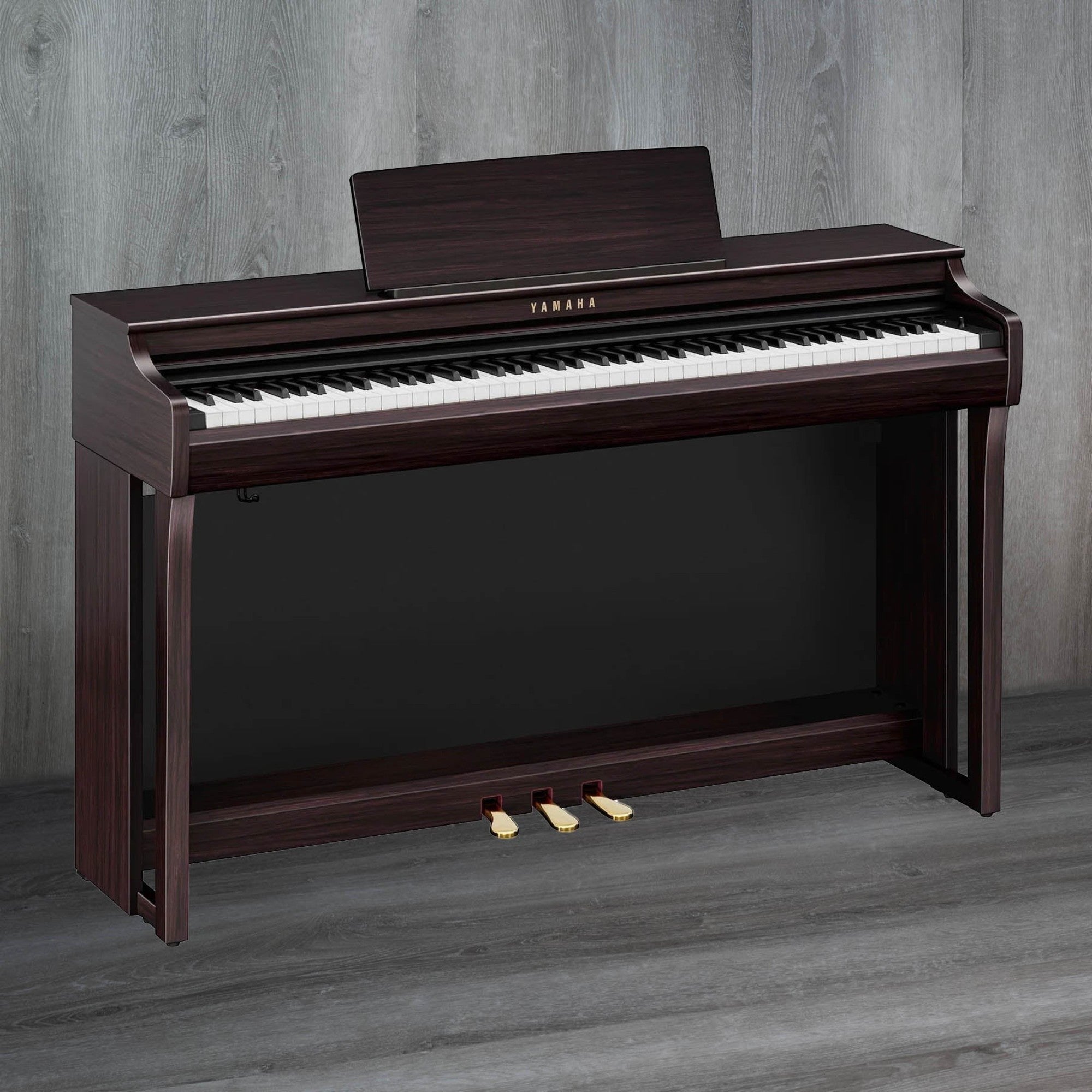 Đàn piano điện Yamaha CLP-825 màu nâu gỗ sang trọng tại Tân Nhạc Cụ với thiết kế tủ đứng hiện đại