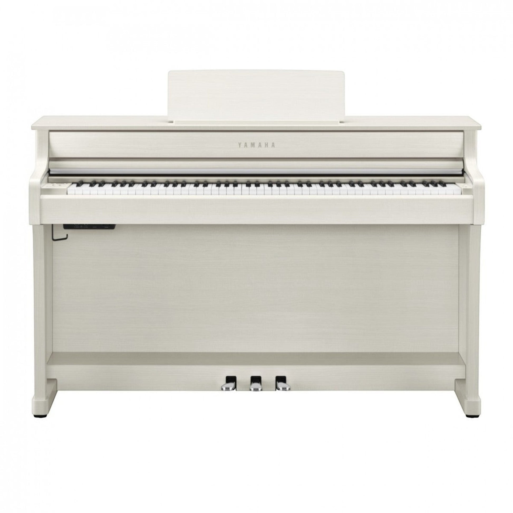 Đàn piano điện Yamaha CLP-835 màu trắng trang nhã, thiết kế dáng tủ đứng hiện đại tại Tân Nhạc Cụ