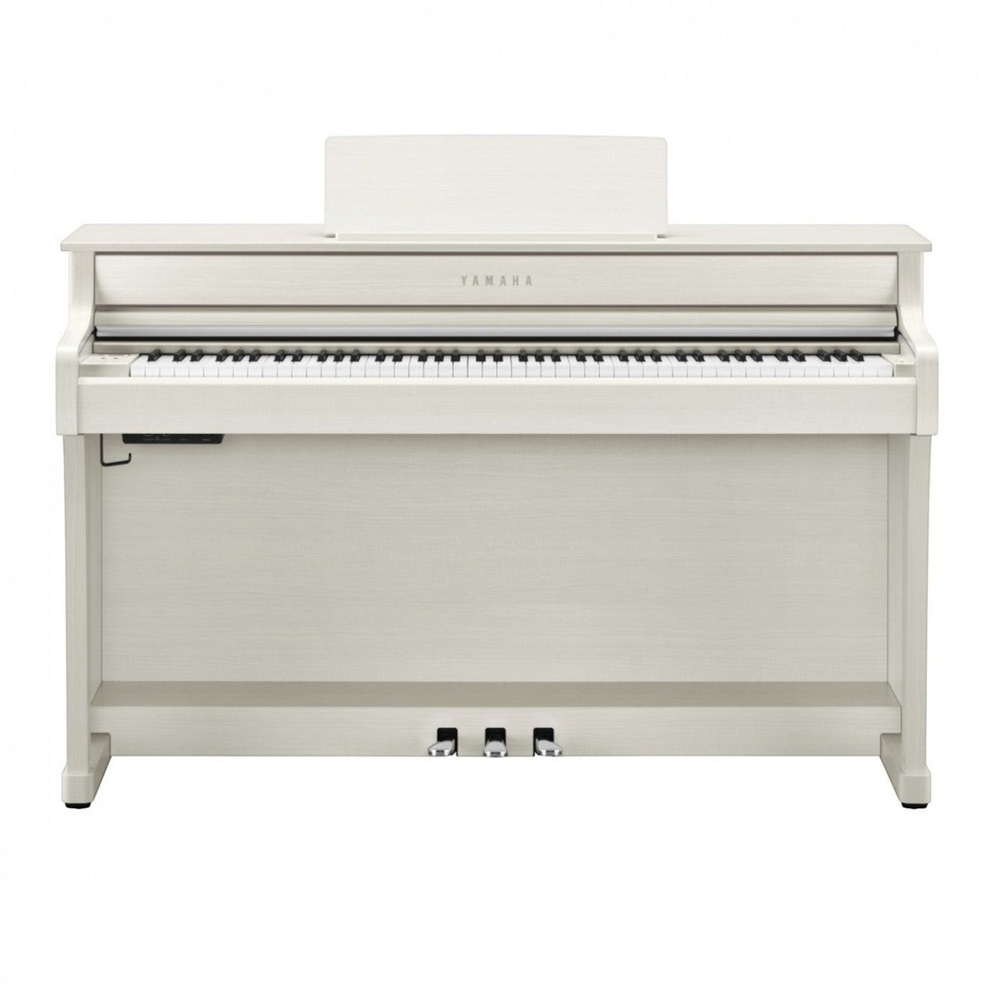 Đàn piano điện Yamaha CLP-835 màu trắng trang nhã, thiết kế dáng tủ đứng hiện đại tại Tân Nhạc Cụ