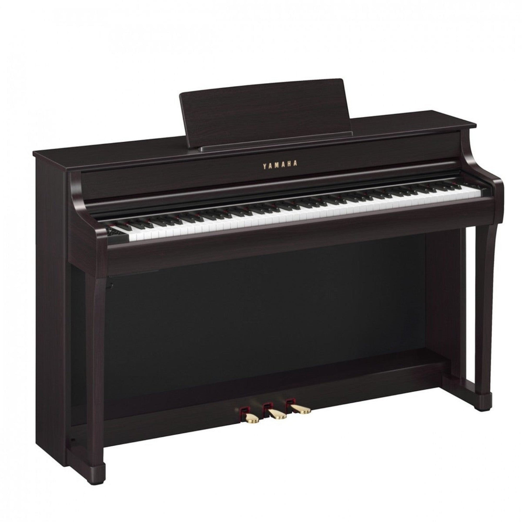 Đàn piano điện TÂN NHẠC CỤ Yamaha CLP-835 màu nâu gỗ sang trọng với thiết kế tủ đứng hiện đại và 3 pedal