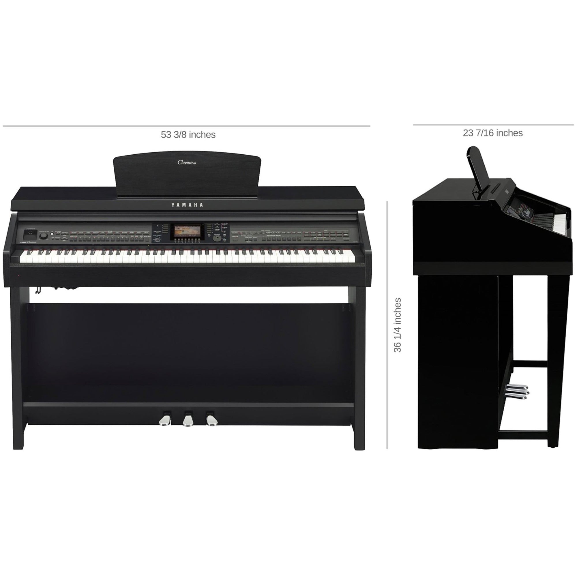 Đàn piano điện Yamaha CVP-701 tại TÂN NHẠC CỤ với thiết kế dáng tủ màu đen, màn hình màu và bàn phím GH3X.
