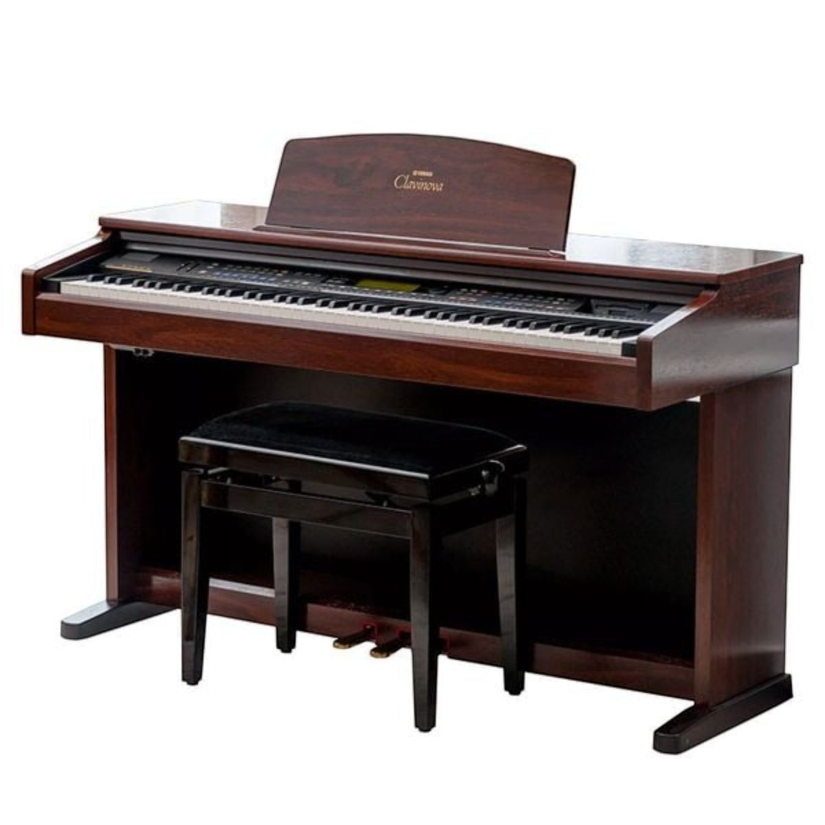 Đàn piano điện Yamaha CVP-103 màu gỗ cẩm lai sang trọng tại TÂN NHẠC CỤ với thiết kế 88 phím và ghế ngồi đi kèm