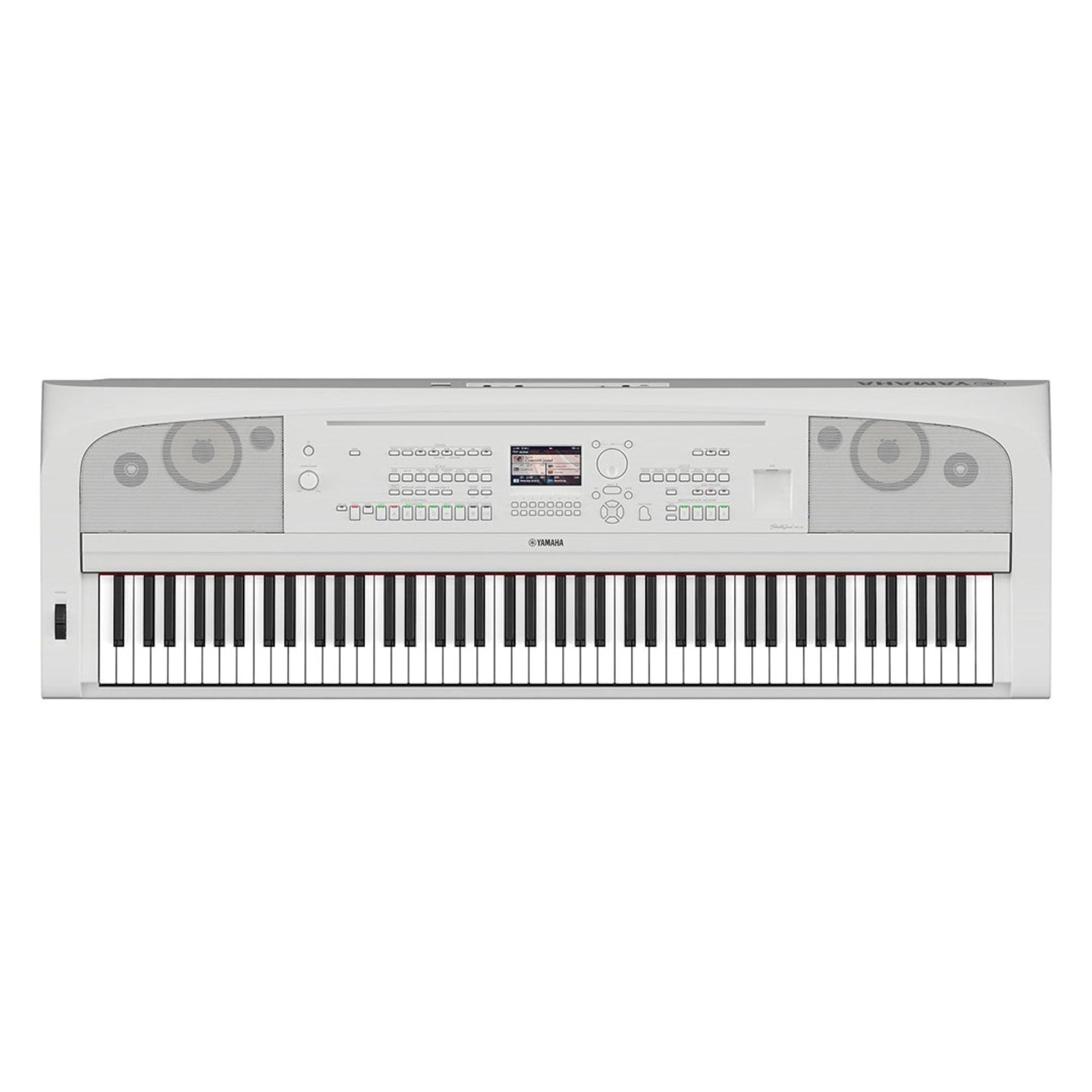 Đàn piano điện TÂN NHẠC CỤ Yamaha DGX670 màu trắng thiết kế hiện đại với 88 phím GHS và màn hình điều khiển trung tâm