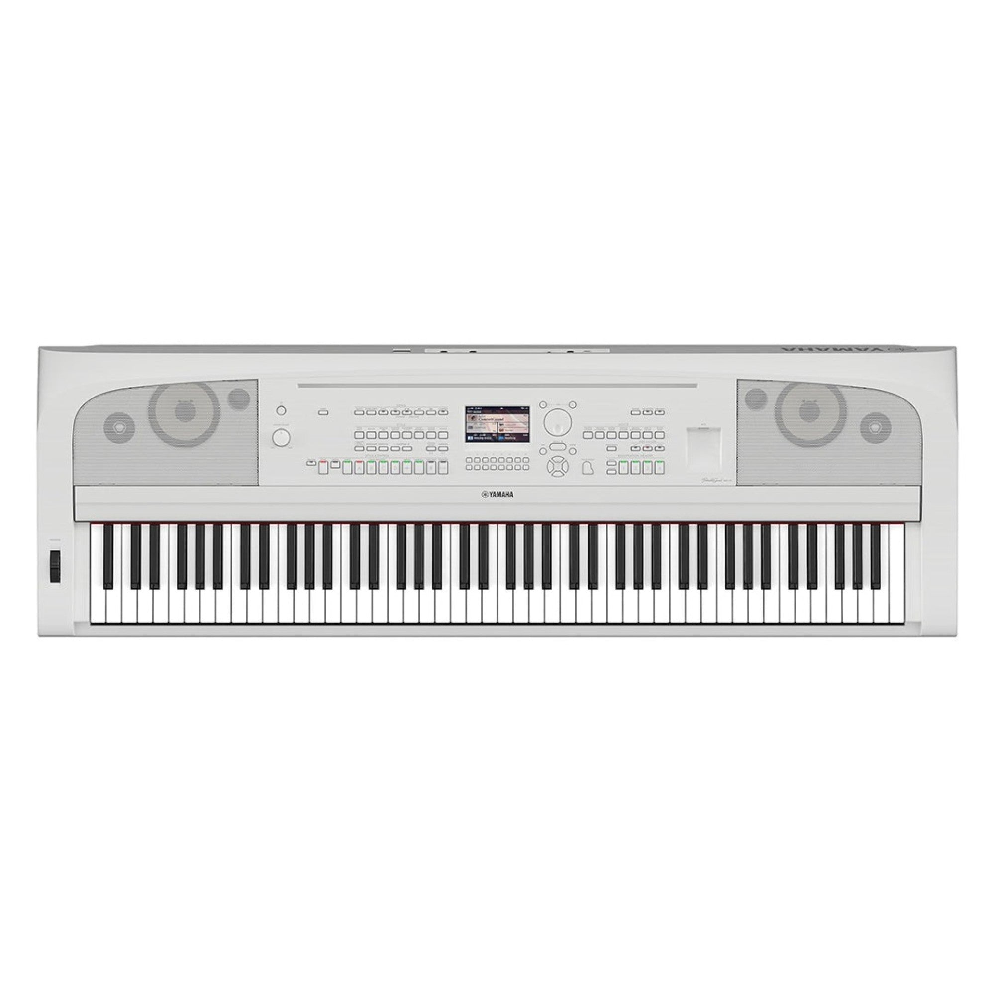 Đàn piano điện TÂN NHẠC CỤ Yamaha DGX670 màu trắng thiết kế hiện đại với 88 phím GHS và màn hình điều khiển trung tâm