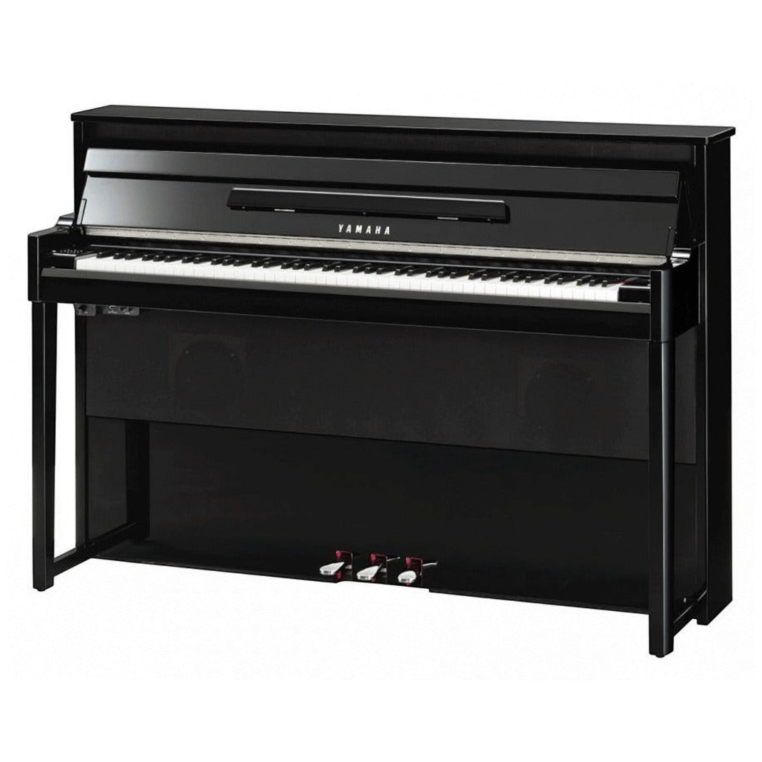 Đàn piano điện hybrid TÂN NHẠC CỤ Yamaha NU1 màu đen bóng với bộ máy cơ upright chân thực