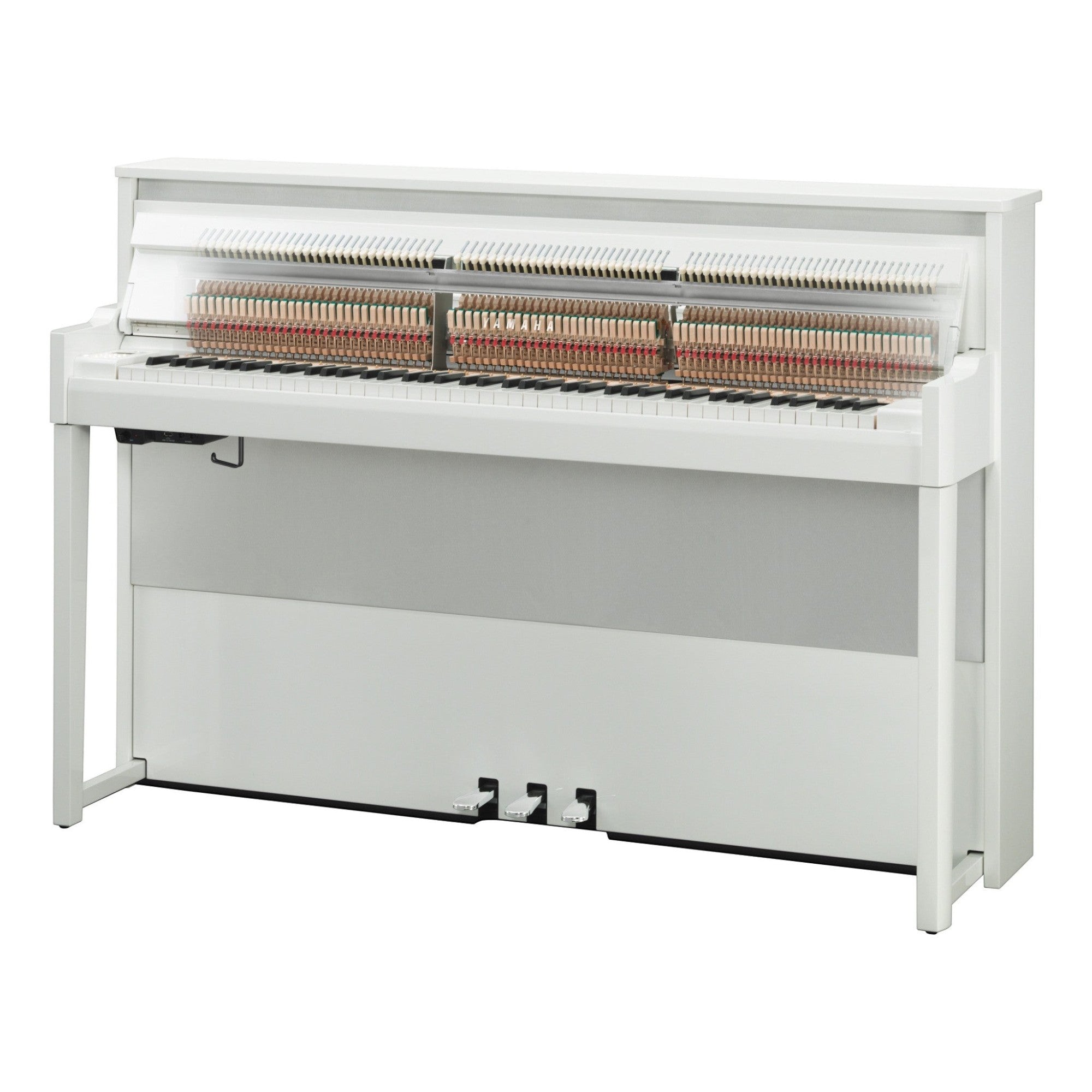 Đàn piano điện lai TÂN NHẠC CỤ Yamaha NU1X màu trắng với bộ máy cơ upright thật và phím gỗ cao cấp