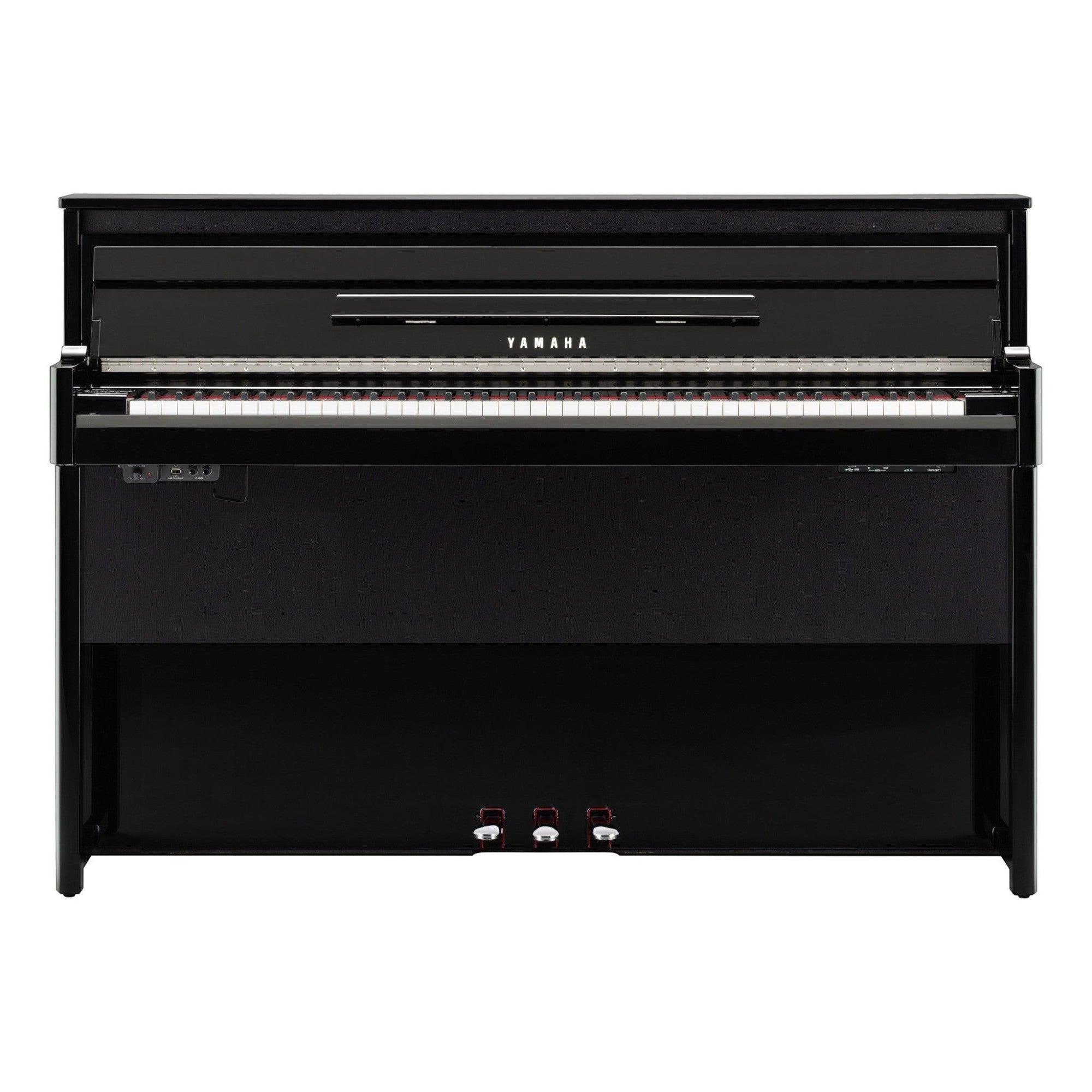 Đàn piano điện lai TÂN NHẠC CỤ Yamaha NU1X màu đen bóng với bộ máy cơ upright thật và phím gỗ cao cấp