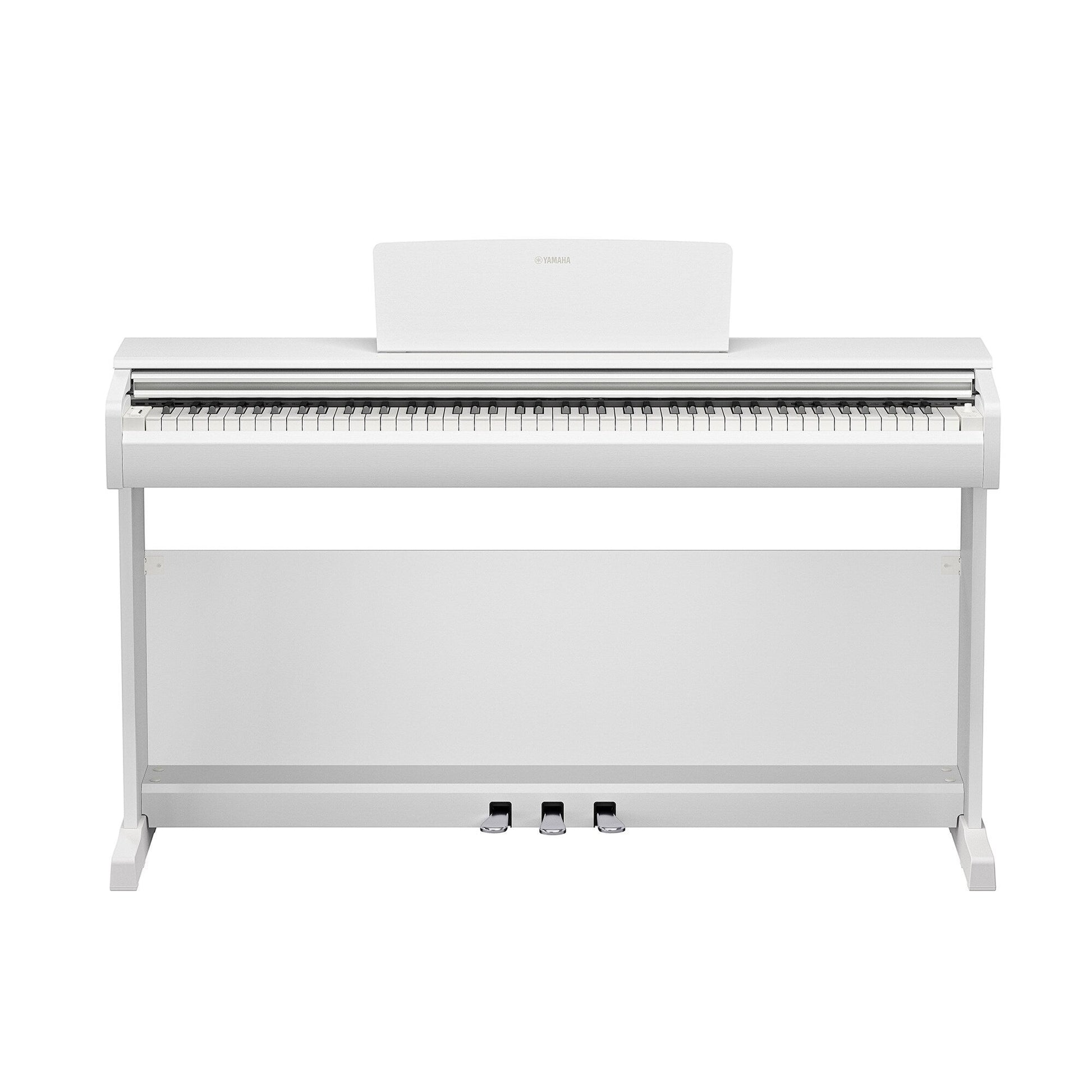 Đàn piano điện Yamaha YDP-146 màu trắng tại TÂN NHẠC CỤ, thiết kế hiện đại với bàn phím GHS và 3 pedal