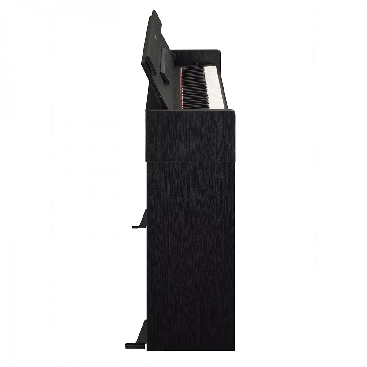 Đàn piano điện Yamaha YDP-S35 màu đen tại TÂN NHẠC CỤ với thiết kế dáng slim siêu mỏng, góc nhìn nghiêng từ bên hông.