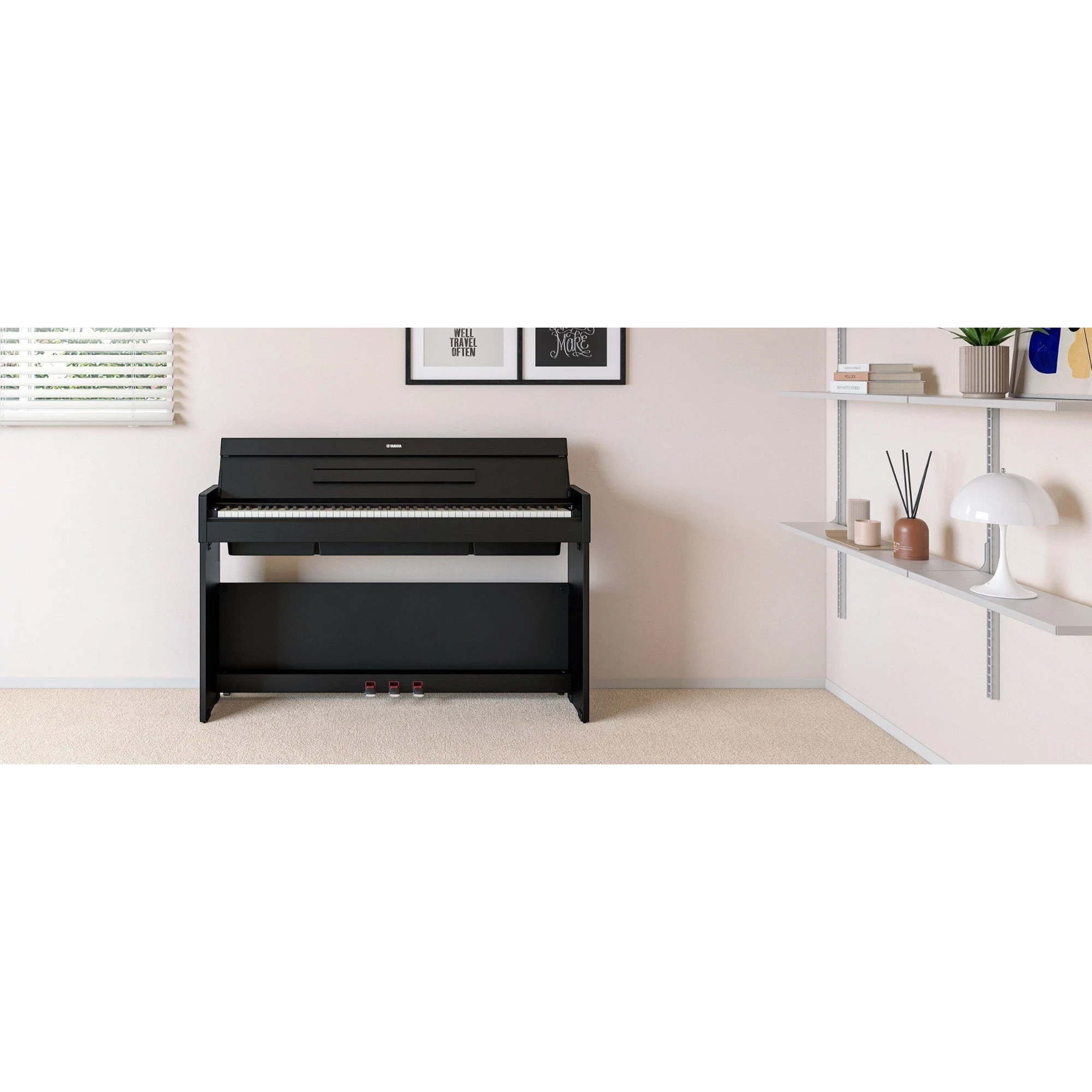 Đàn piano điện Yamaha YDP-S36 màu đen dáng slim hiện đại tại TÂN NHẠC CỤ, thiết kế gọn gàng cho không gian nhỏ