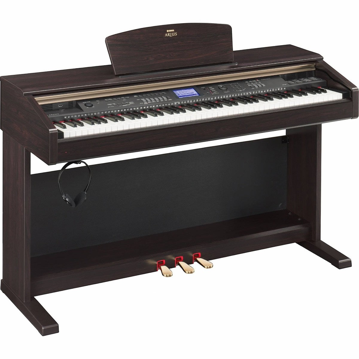 Đàn piano điện Yamaha YDP-V240 màu gỗ hồng sắc đậm sang trọng tại TÂN NHẠC CỤ với bàn phím GHS và màn hình LCD