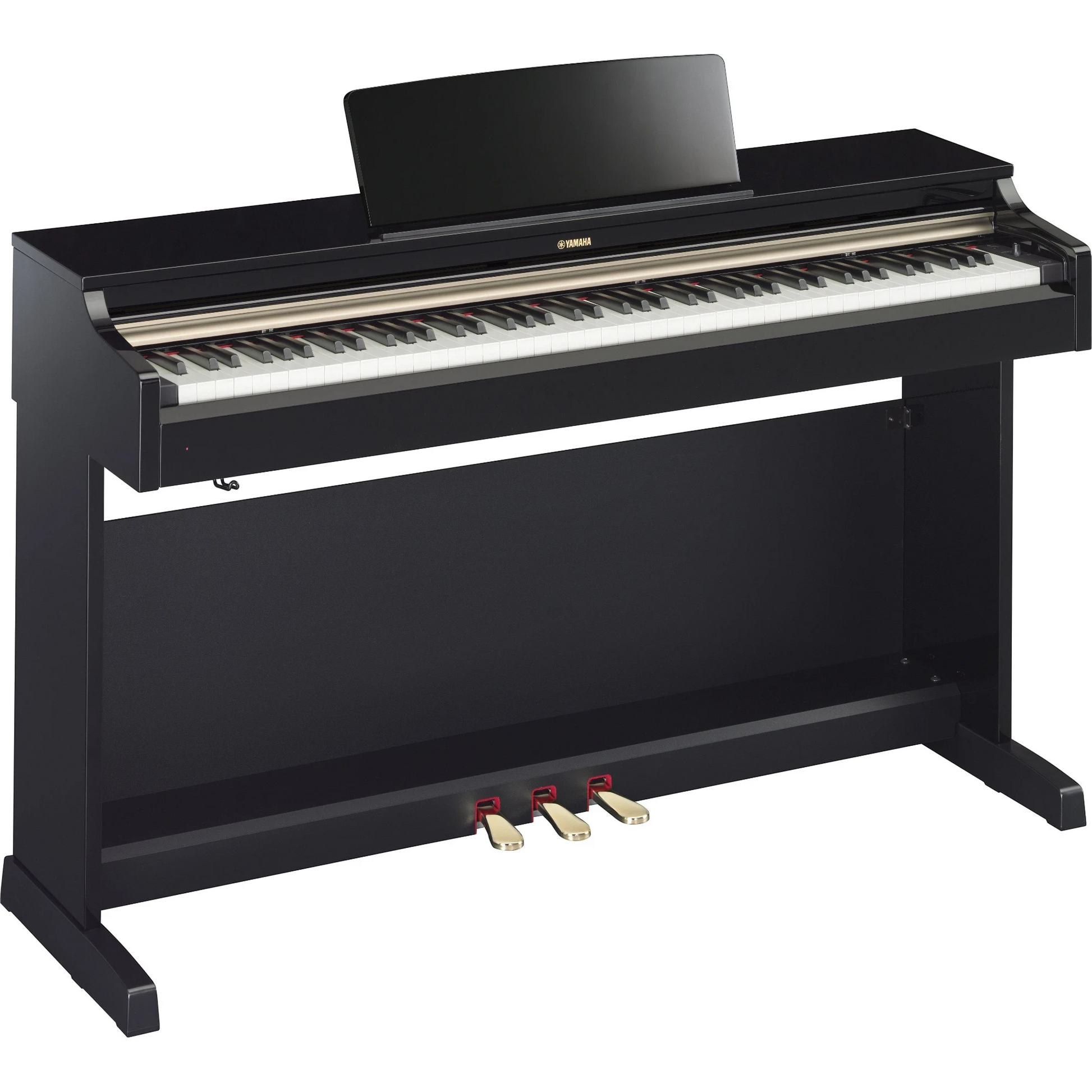 Đàn piano điện Yamaha YDP-162 Arius màu đen sang trọng tại TÂN NHẠC CỤ với thiết kế dáng tủ upright vững chãi