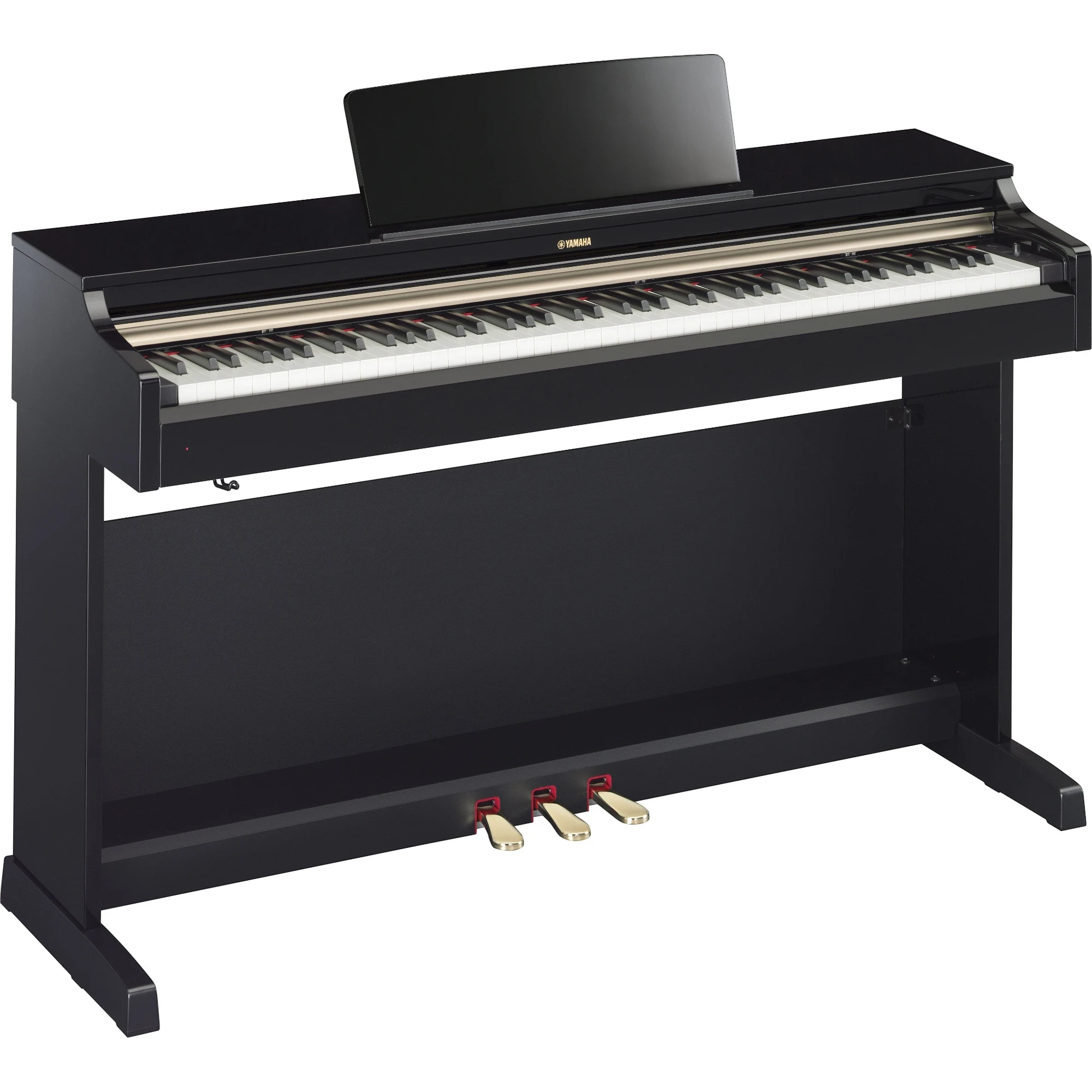 Đàn piano điện Yamaha YDP-162 Arius màu đen sang trọng tại TÂN NHẠC CỤ với thiết kế dáng tủ upright vững chãi