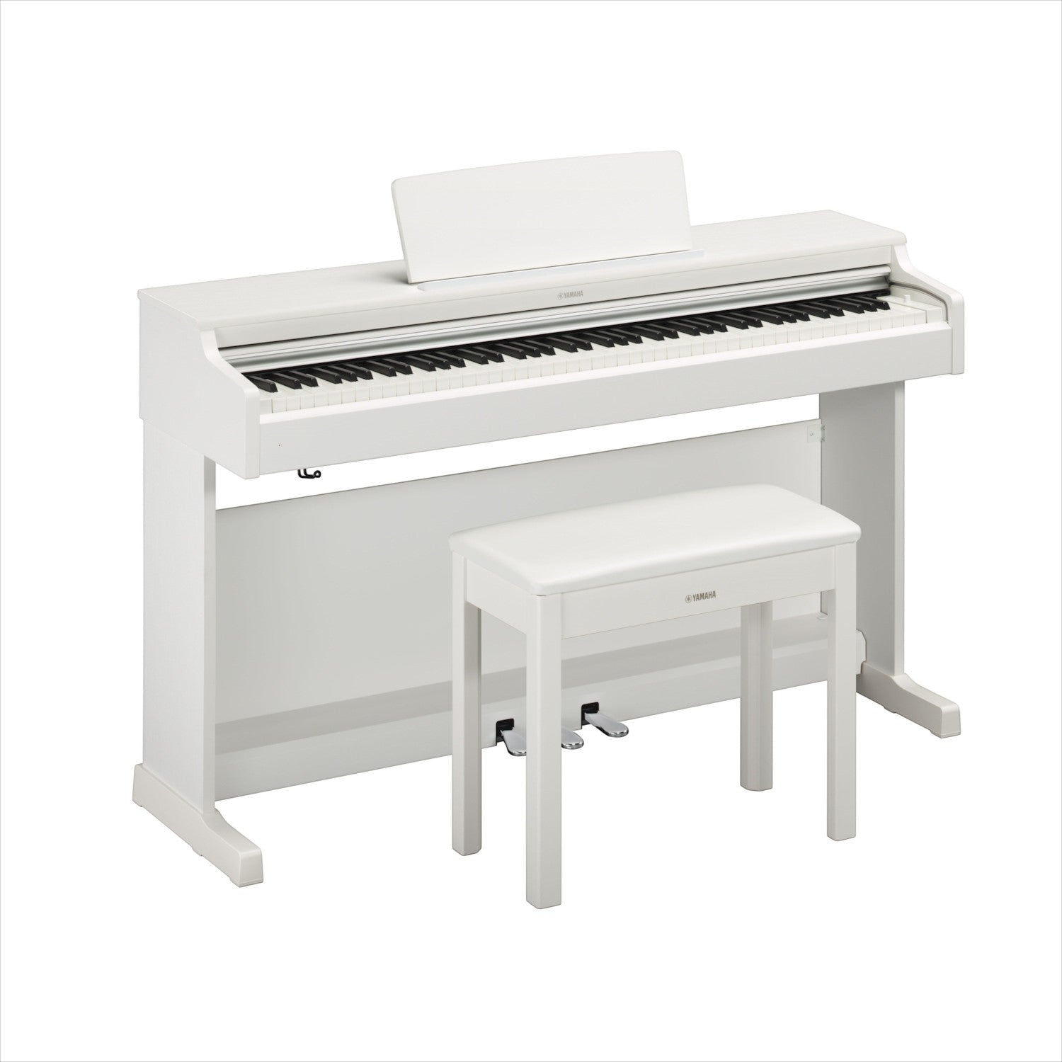 Đàn piano điện TÂN NHẠC CỤ Yamaha YDP164 màu trắng thanh lịch với bàn phím GH3 và ghế đàn đi kèm