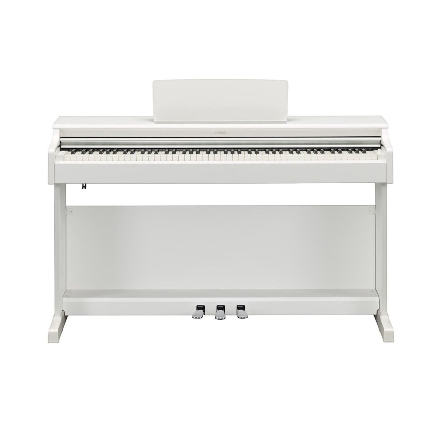 Đàn piano điện Yamaha YDP-165 màu trắng dáng tủ đứng tại Tân Nhạc Cụ với 3 pedal và giá nhạc