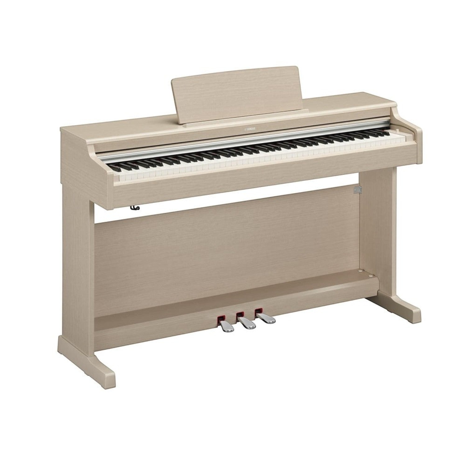 Đàn piano điện Yamaha YDP-165 màu gỗ sáng tại TÂN NHẠC CỤ, thiết kế tủ đứng hiện đại với 3 pedal và giá nhạc