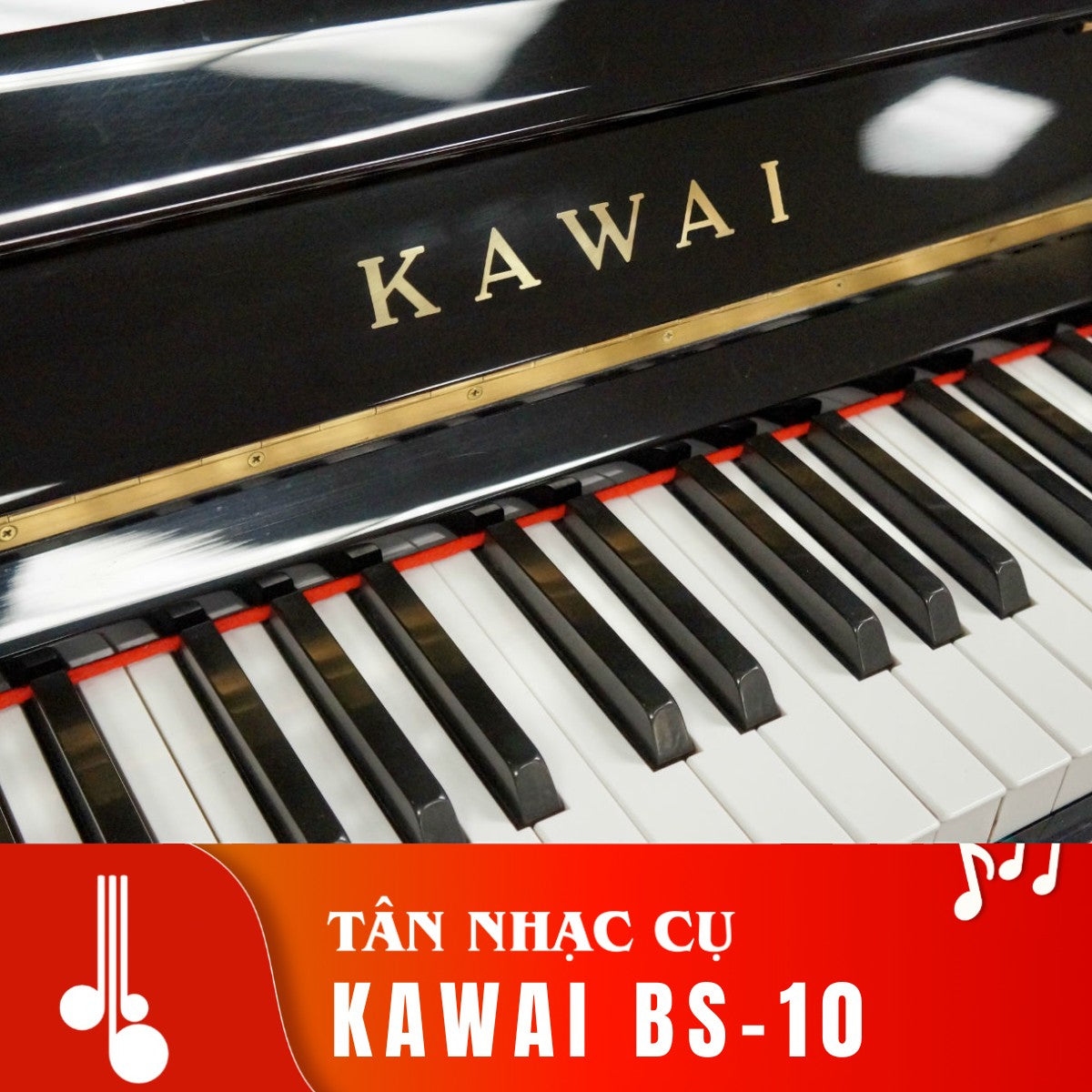 Đàn piano cơ upright Kawai BS10 màu đen bóng sang trọng tại TÂN NHẠC CỤ